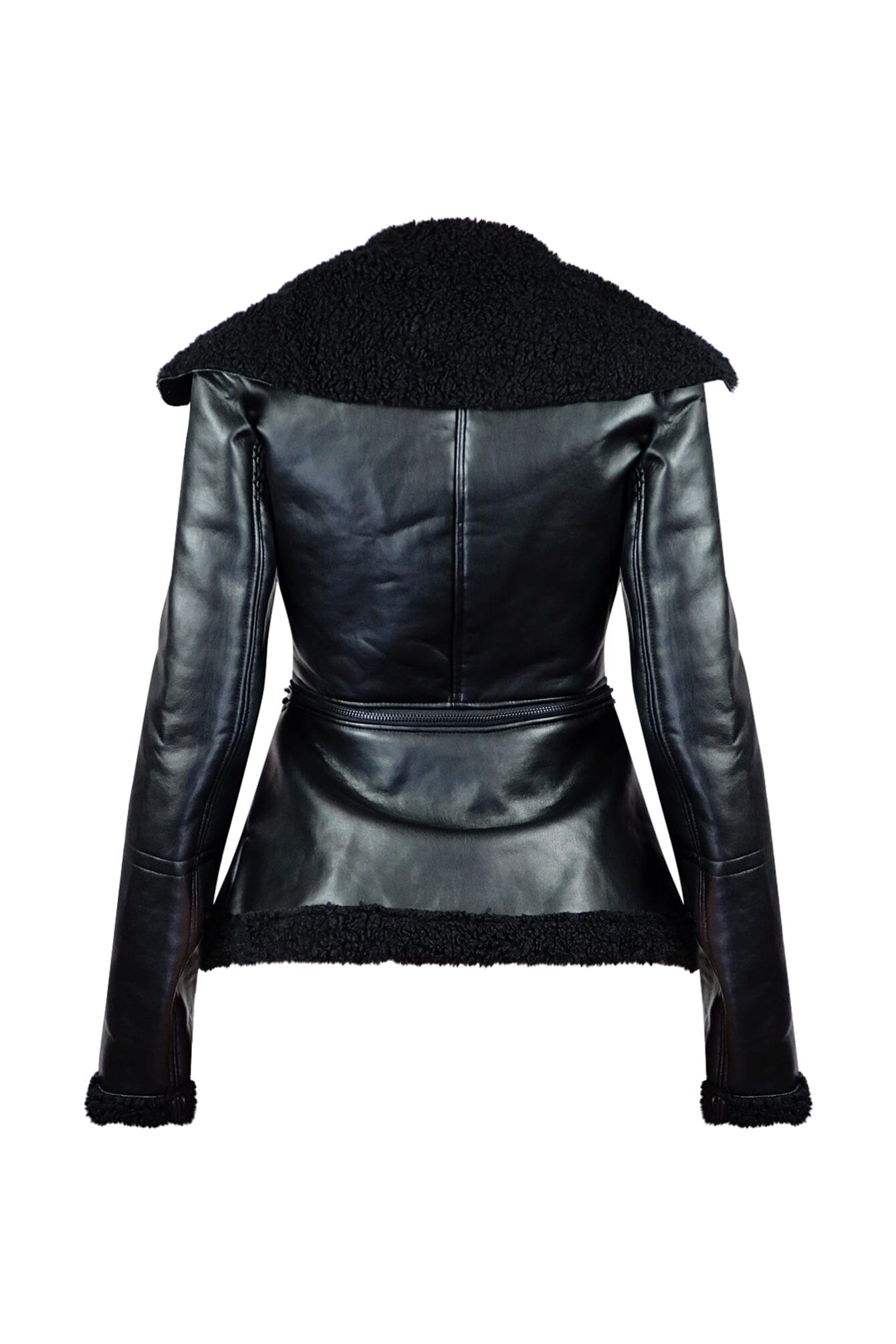 Josephina Faux Leather Sherpa Jacket