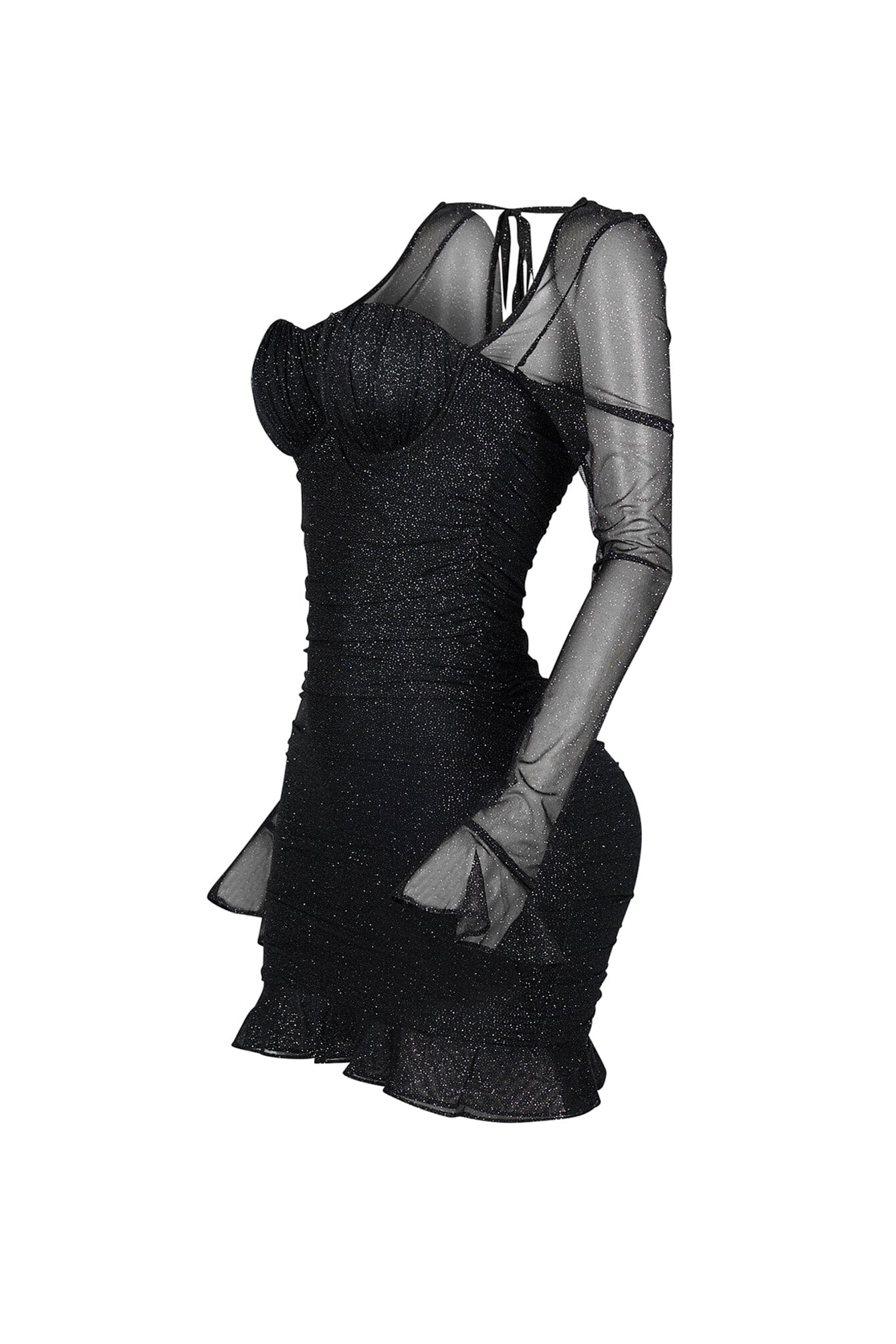 Violeta Mesh Glitter Mini Dress