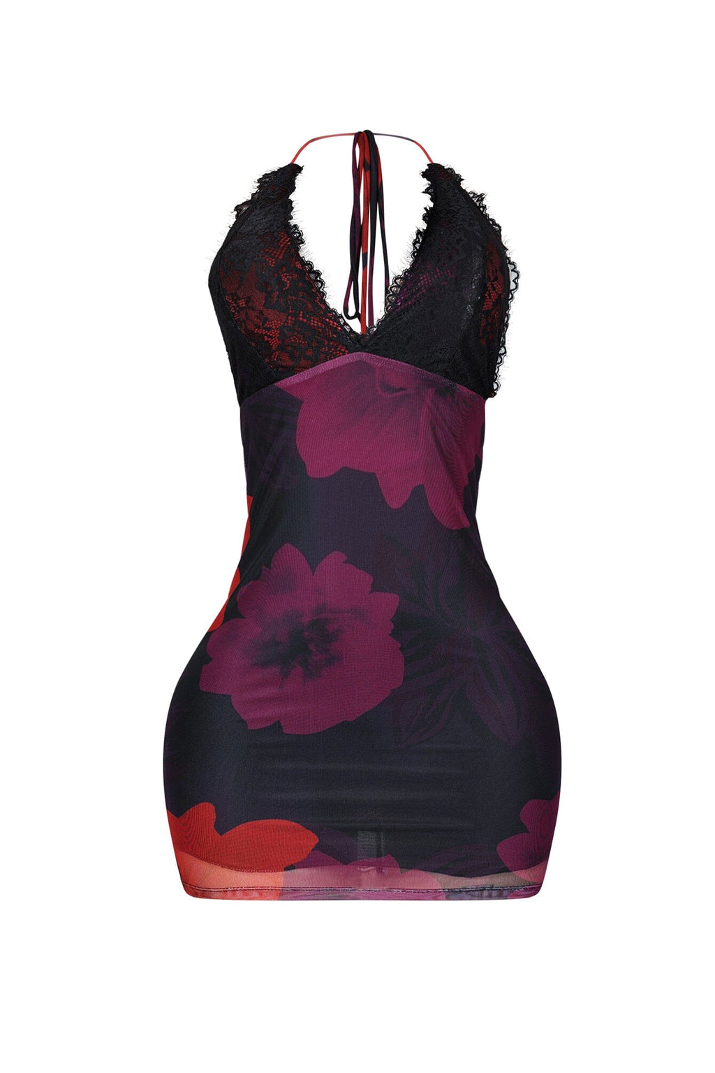 Melina Halter Lace Bust Mini Dress