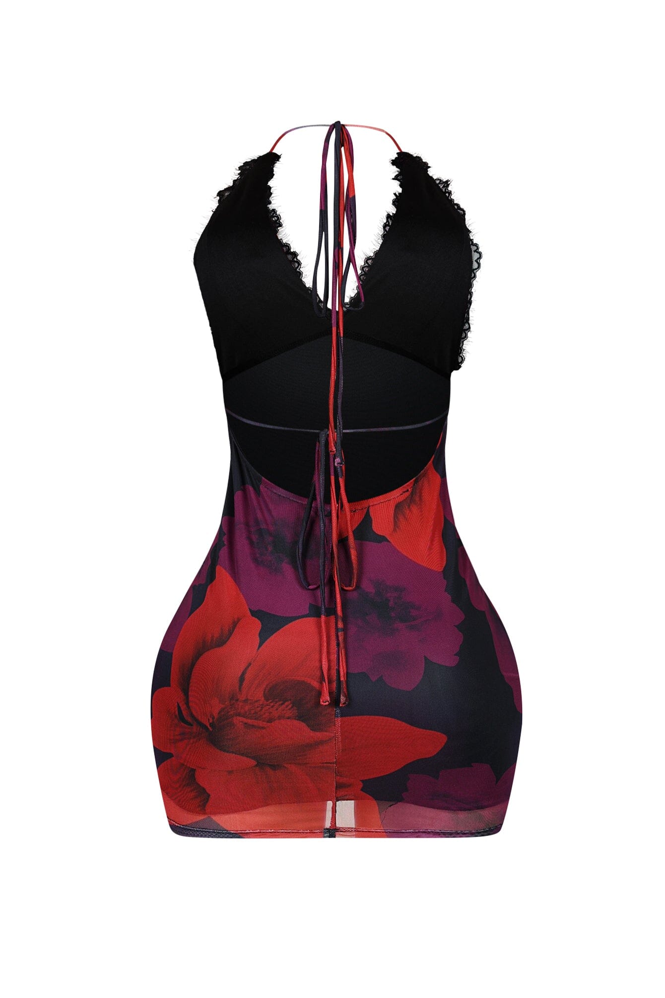 Melina Halter Lace Bust Mini Dress