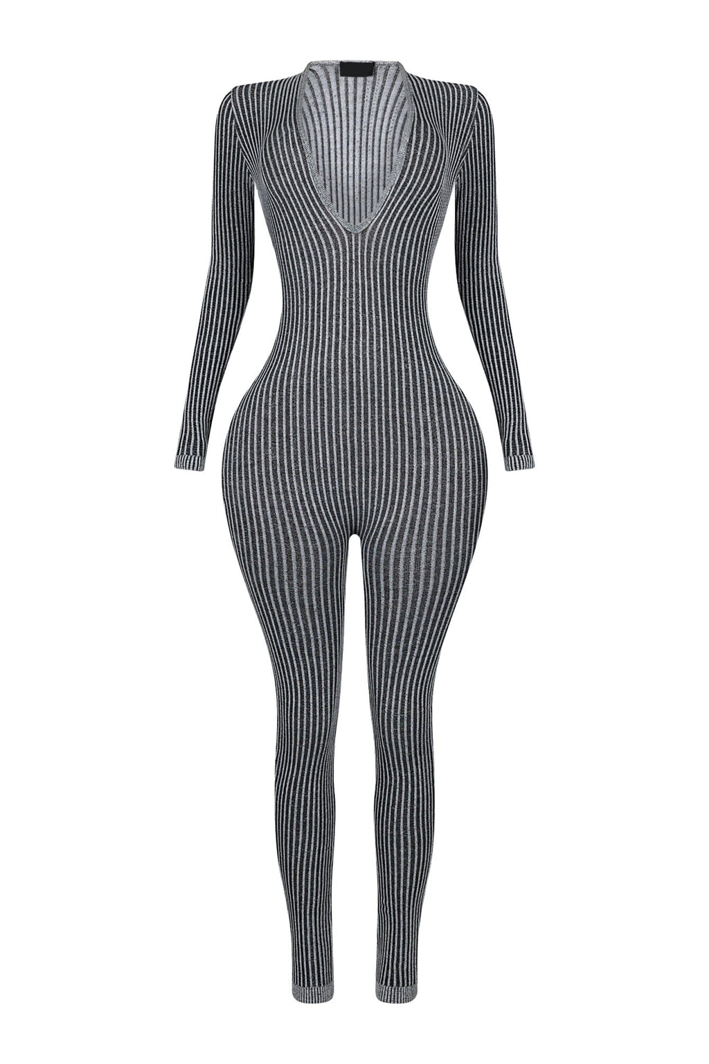 Jesslyn Two Tone Deep V Neck Jumpsuit