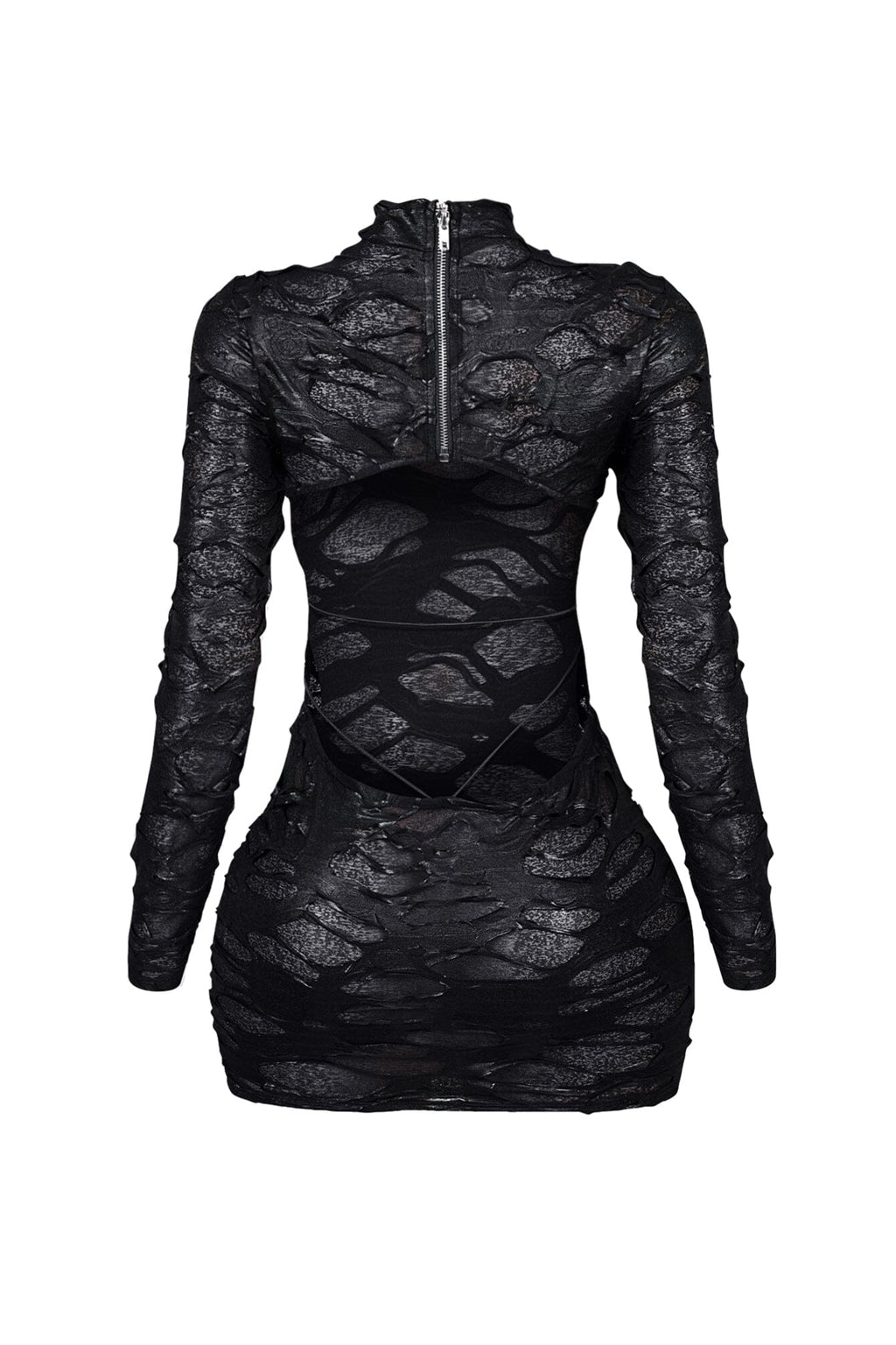 Be Cool Mock Neck Textured Mini Dress