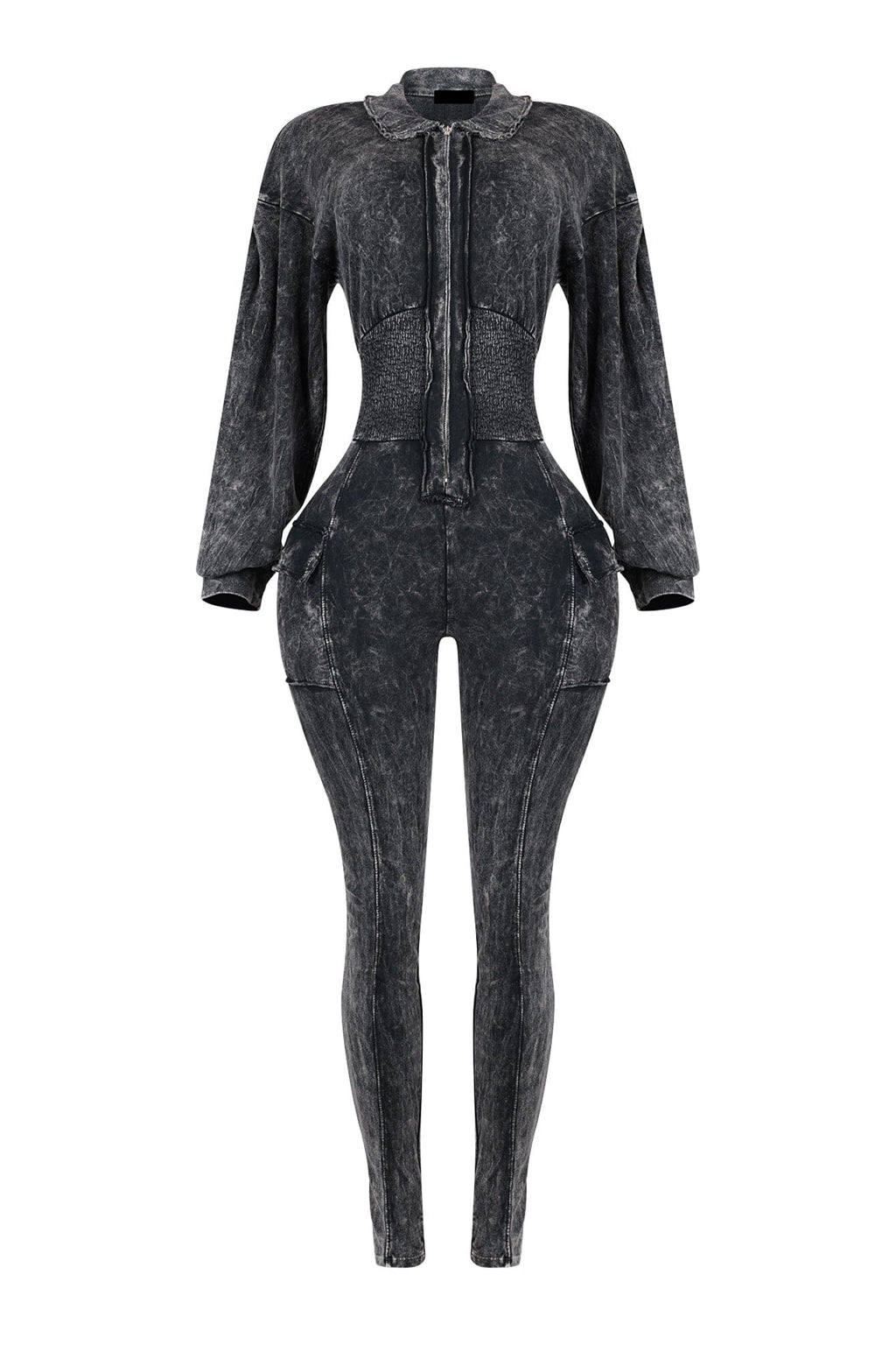 Olivia Mineral Washed Smocking Jumpsuit