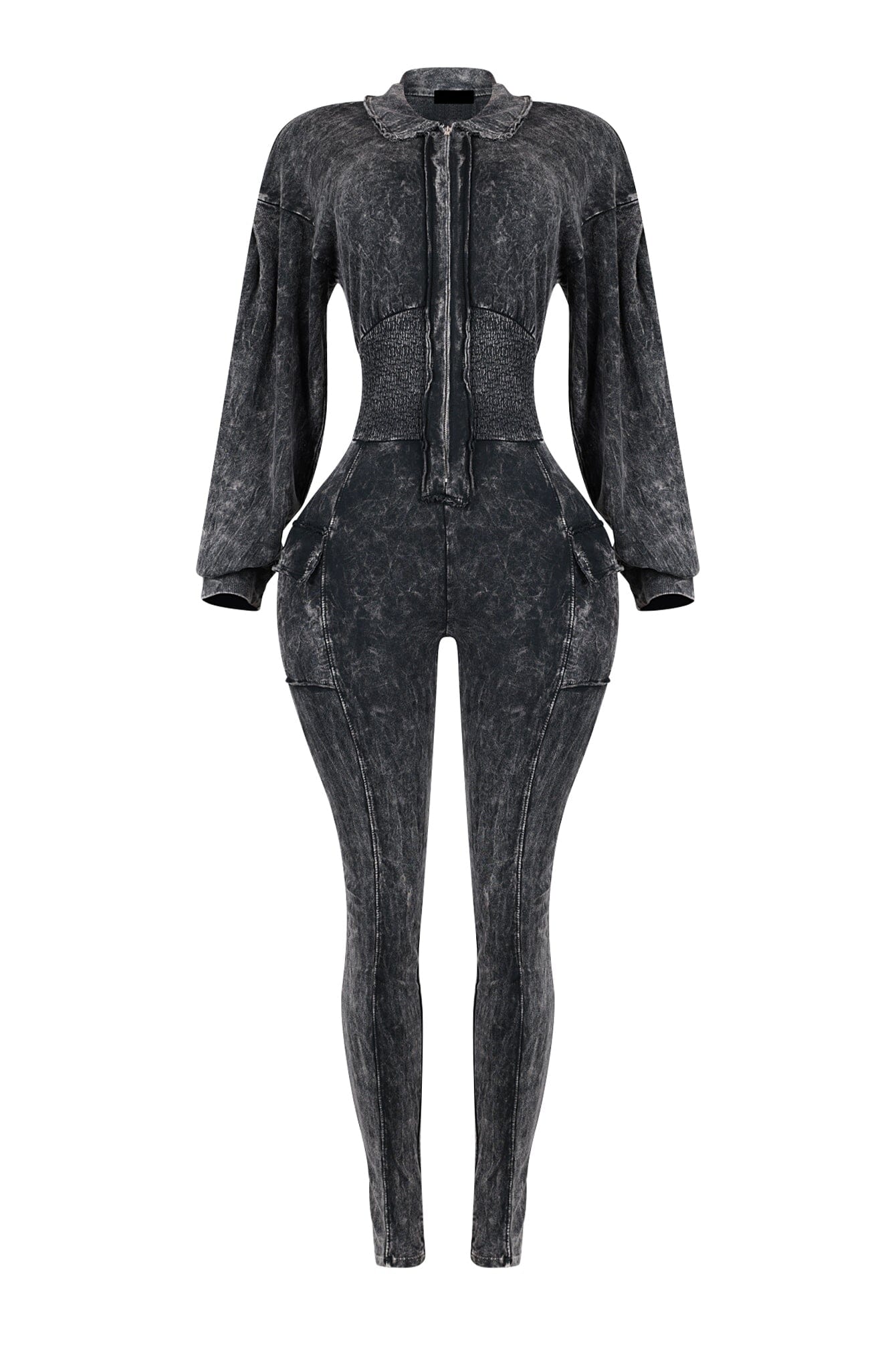 Olivia Mineral Washed Smocking Jumpsuit