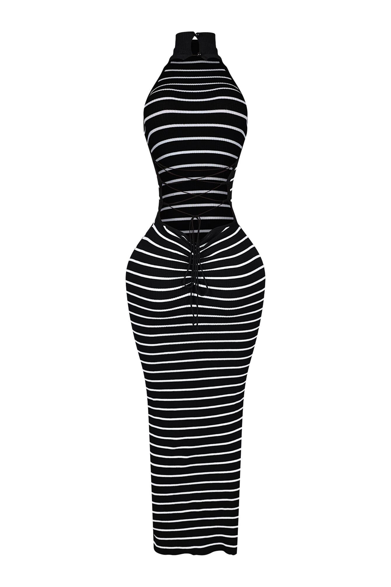 Verona Stripe Mock Neck Maxi Dress