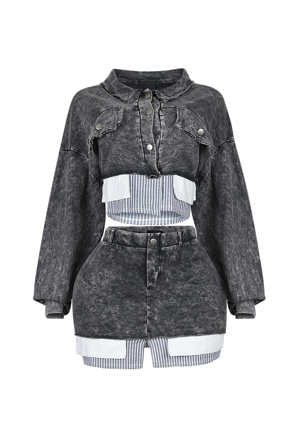 Jocelyn Pin Stripe Top & Skirt SET