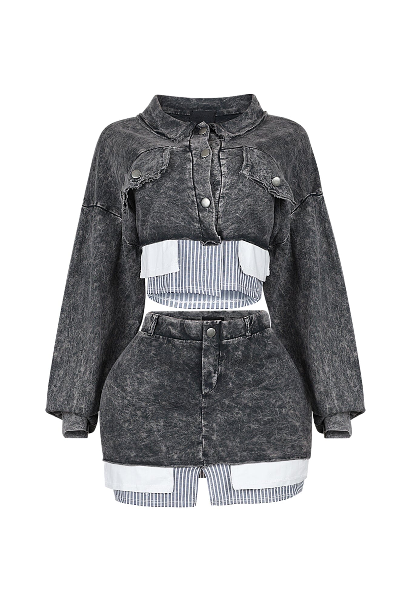 Jocelyn Pin Stripe Top & Skirt SET