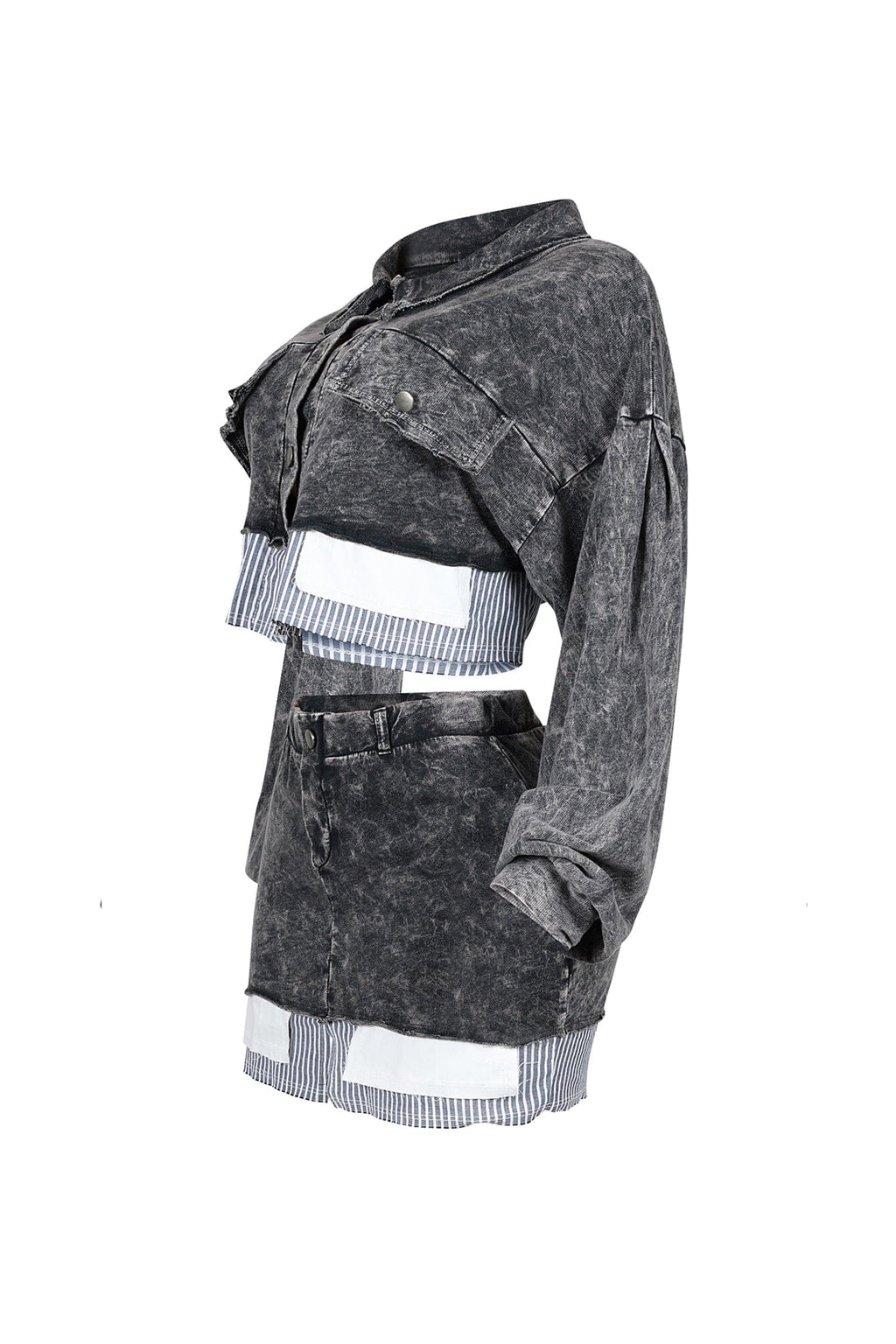 Jocelyn Pin Stripe Top & Skirt SET