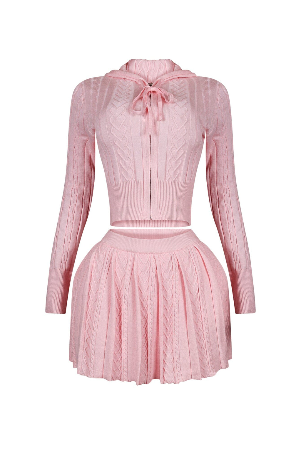 Ella Cable Knit Hoodie & Skort SET
