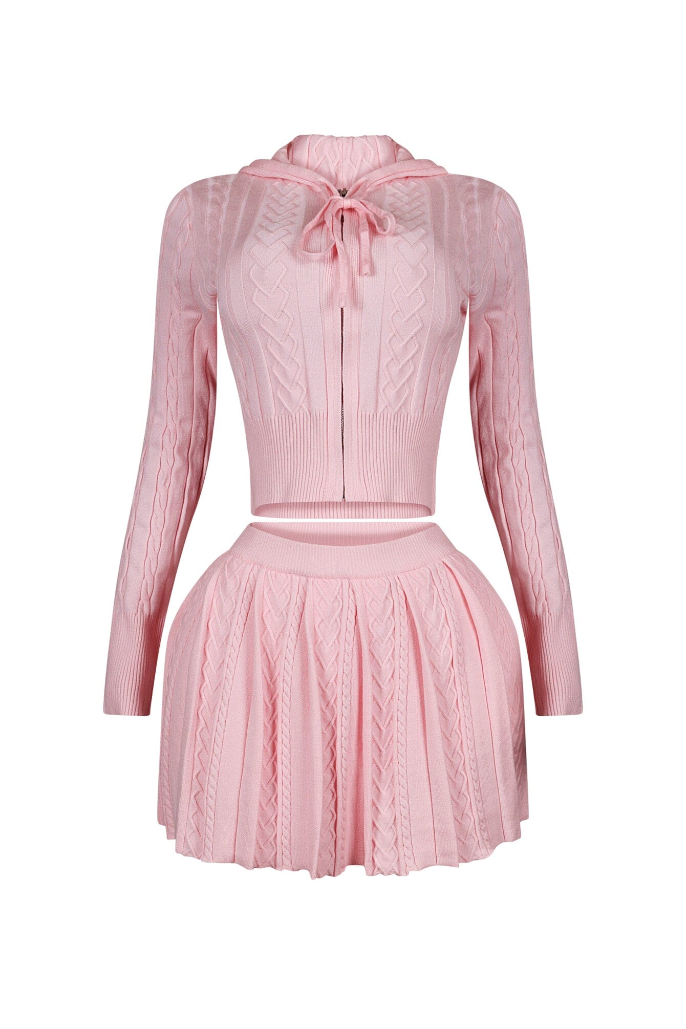 Ella Cable Knit Hoodie & Skort SET