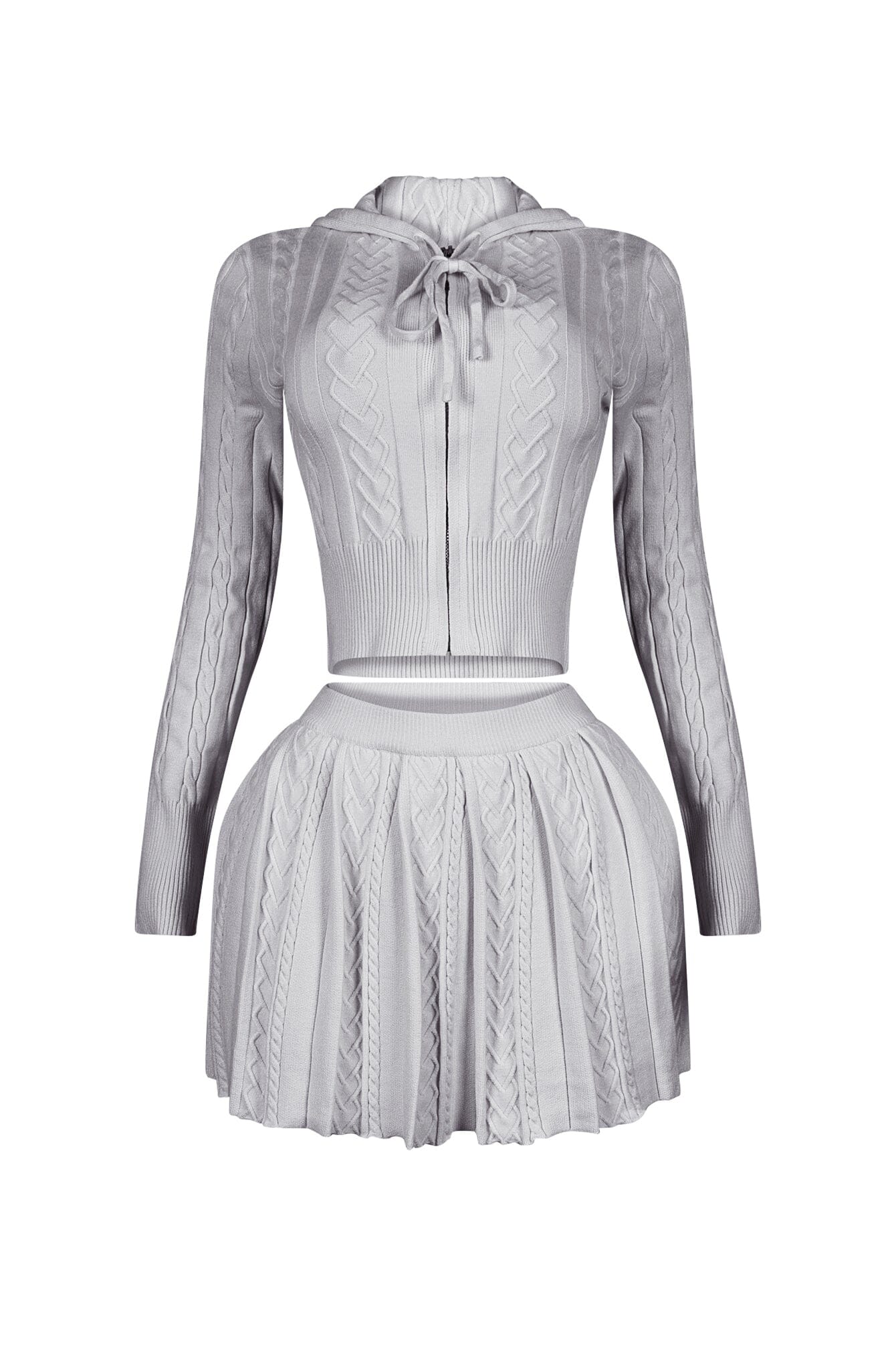 Ella Cable Knit Hoodie & Skort SET