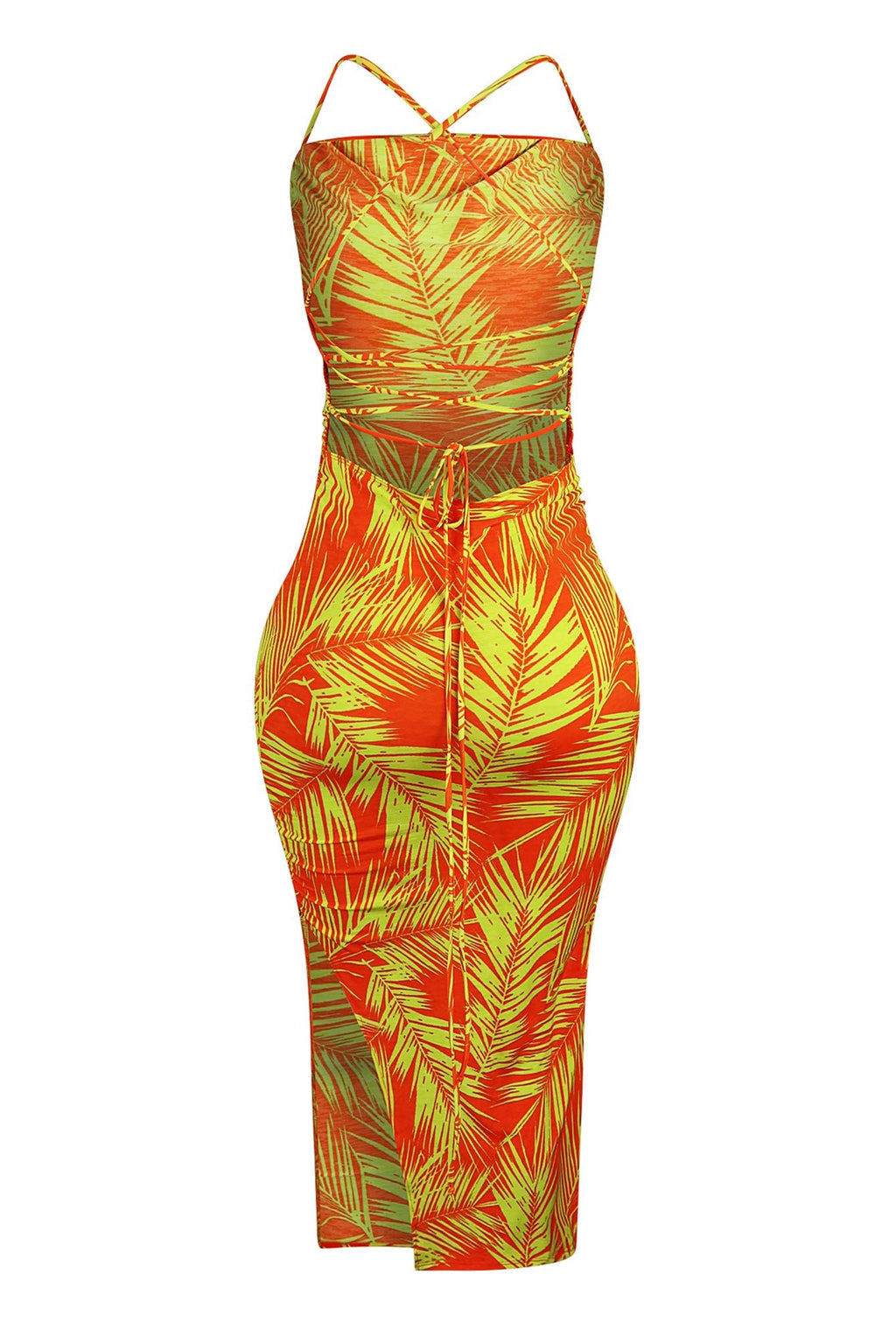 Miami Girl Print Back Lace Up Dress