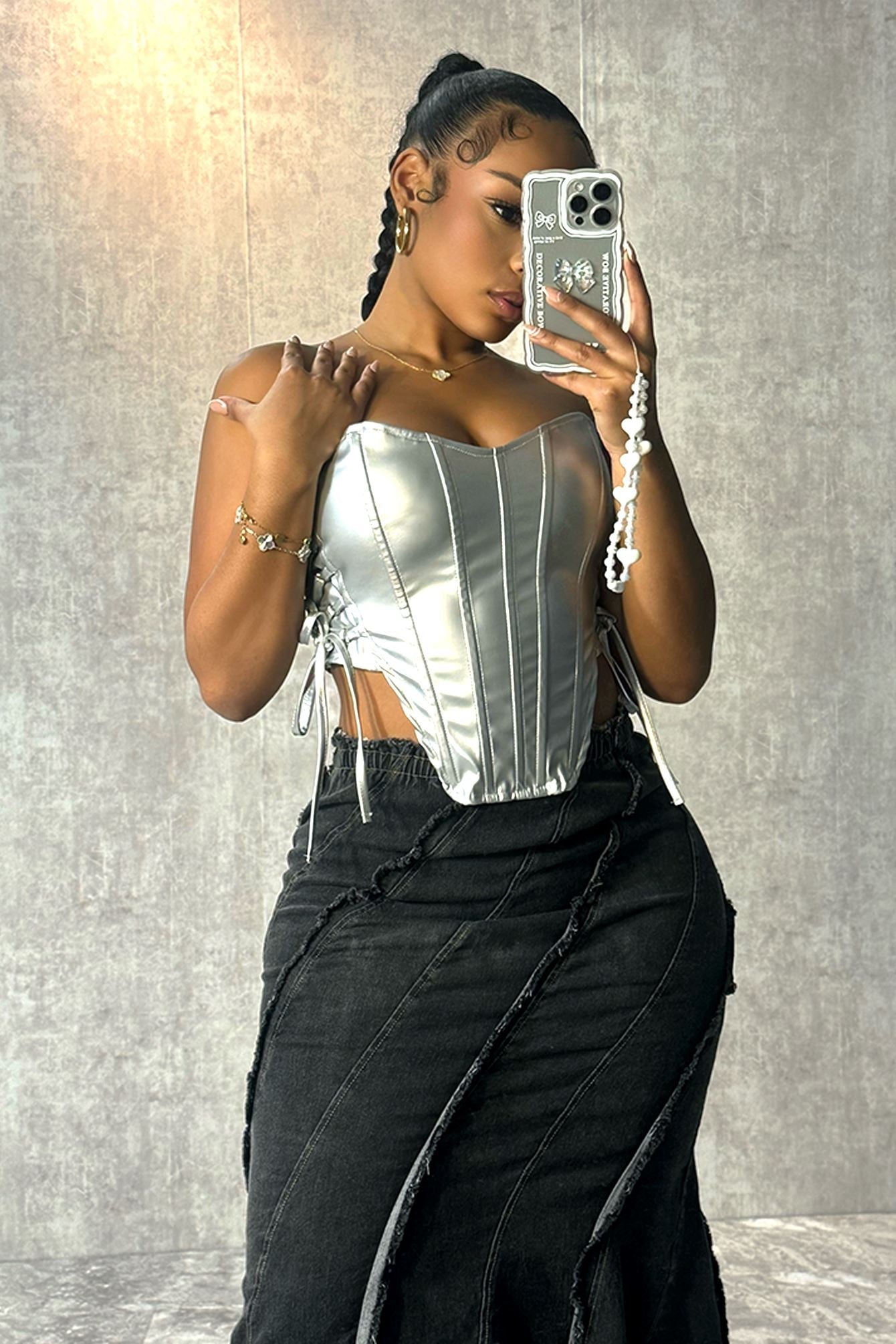 Too Hot Faux Leather Corset Top