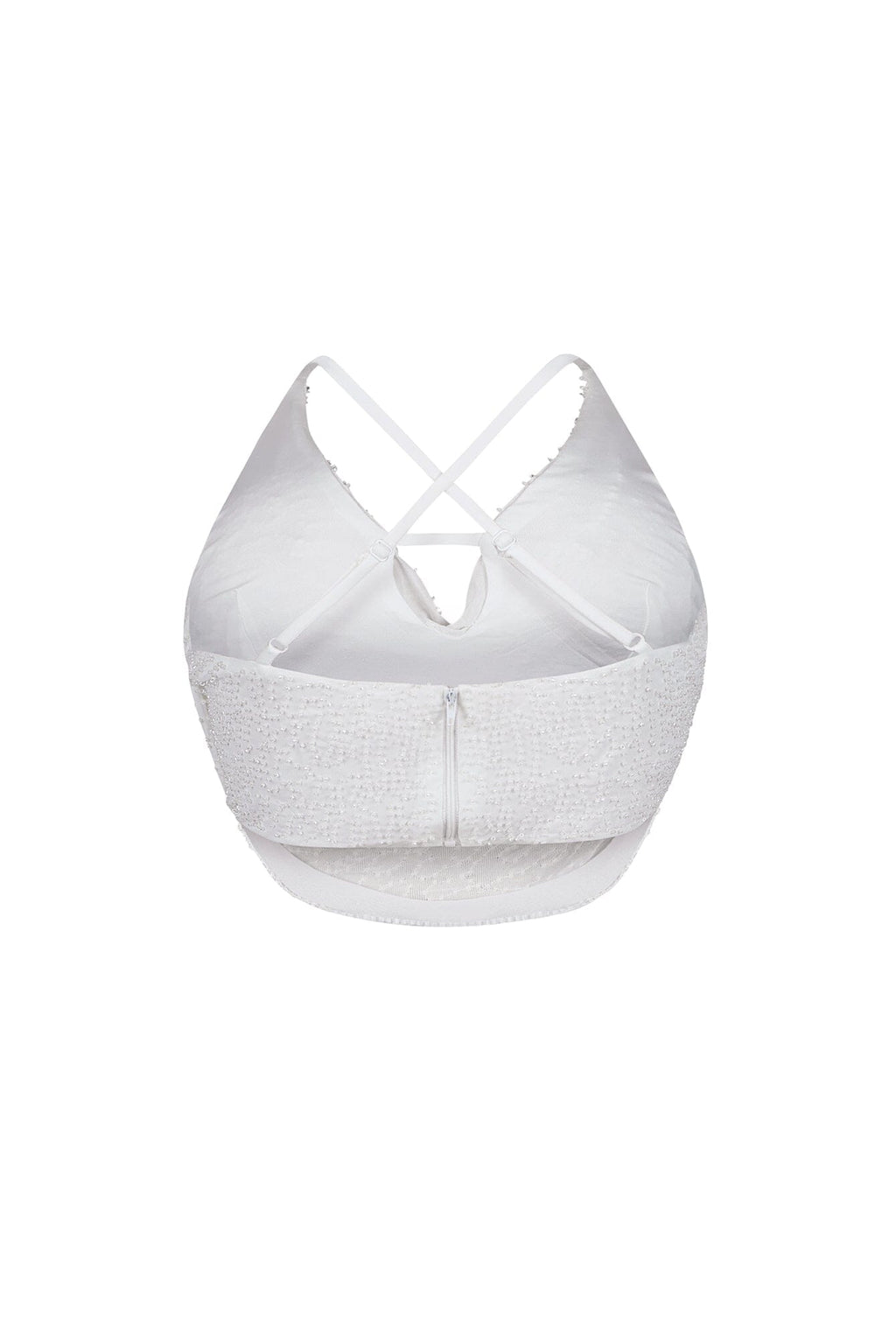 Lorena Mesh Beaded Cowl Neck Top