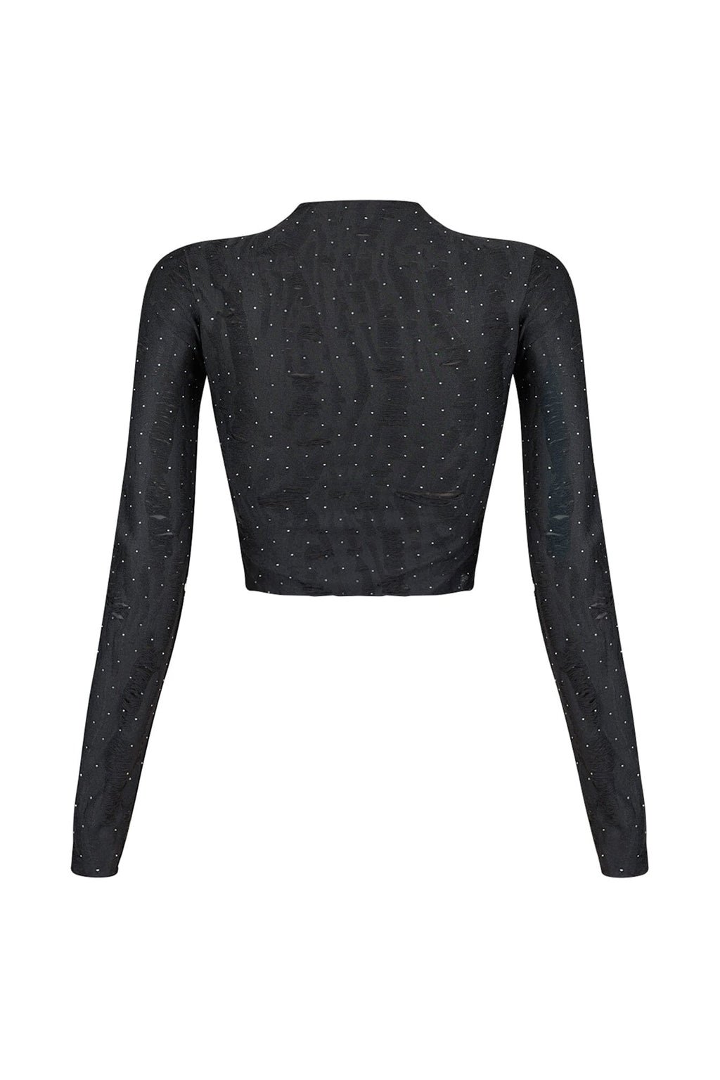 Jordyn Grunge Textured Rhinestone Top