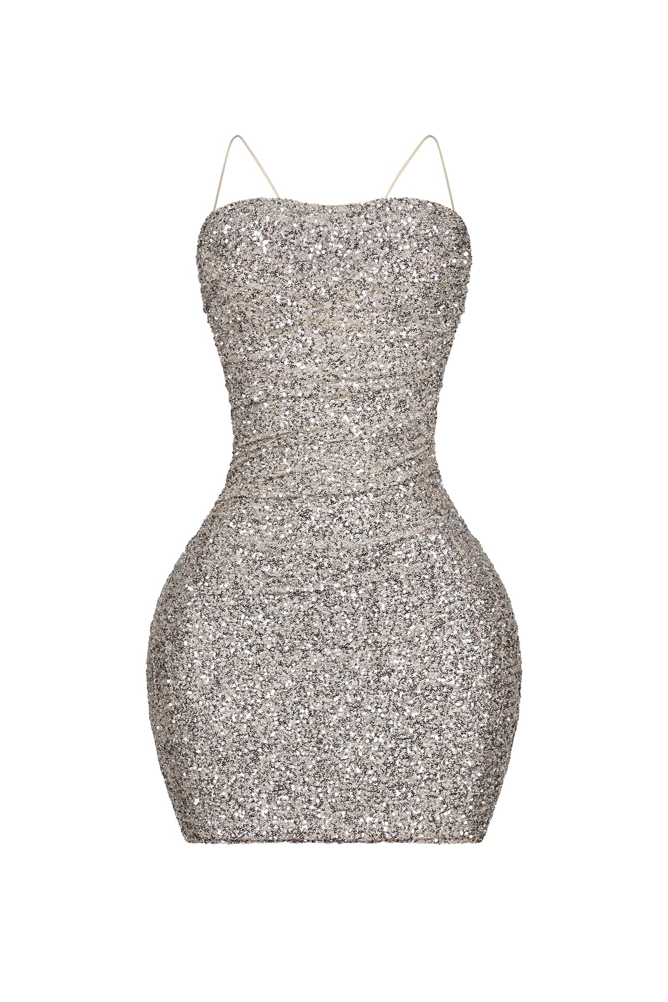 Mya Sequin Ruched Mini Dress