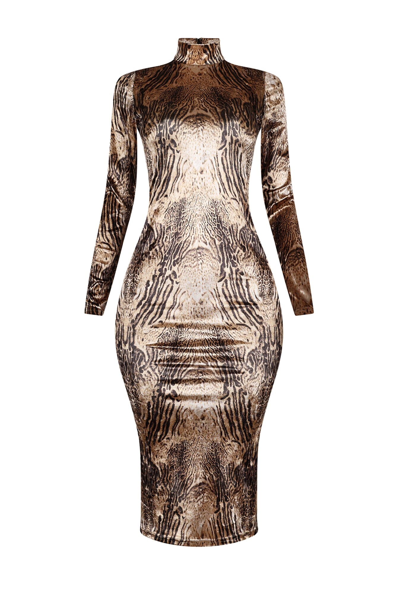 Nikki Velvet Animal Print Midi Dress