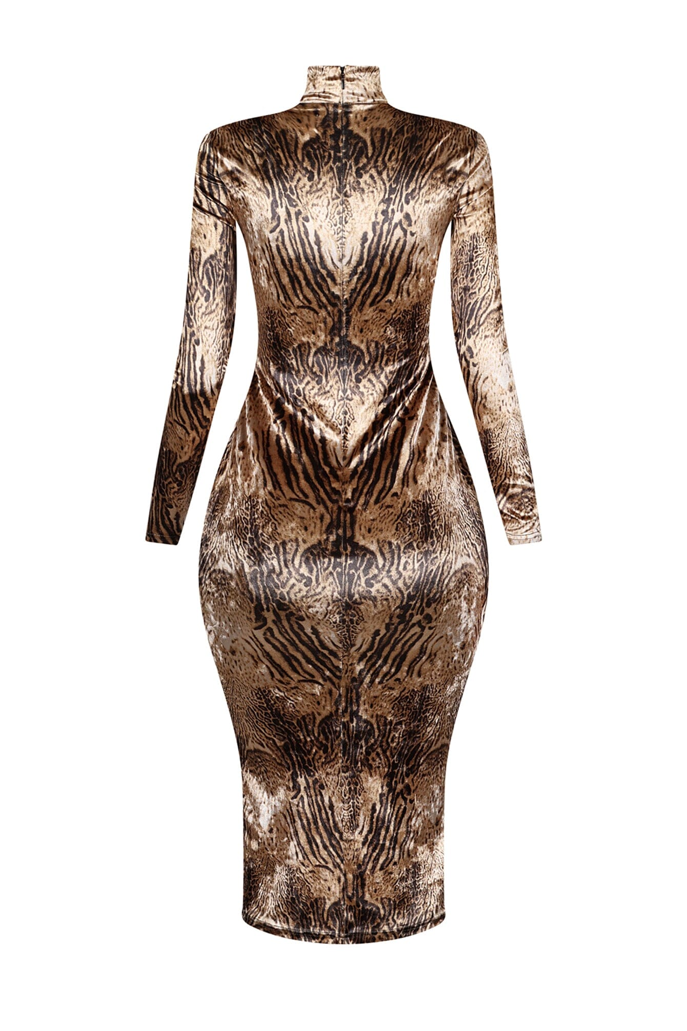 Nikki Velvet Animal Print Midi Dress