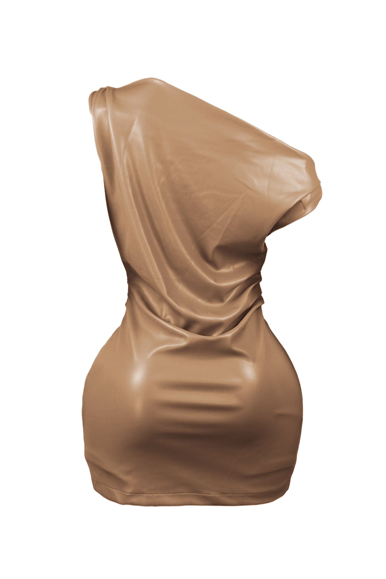 My Gosh PU Unbalanced Mini Dress