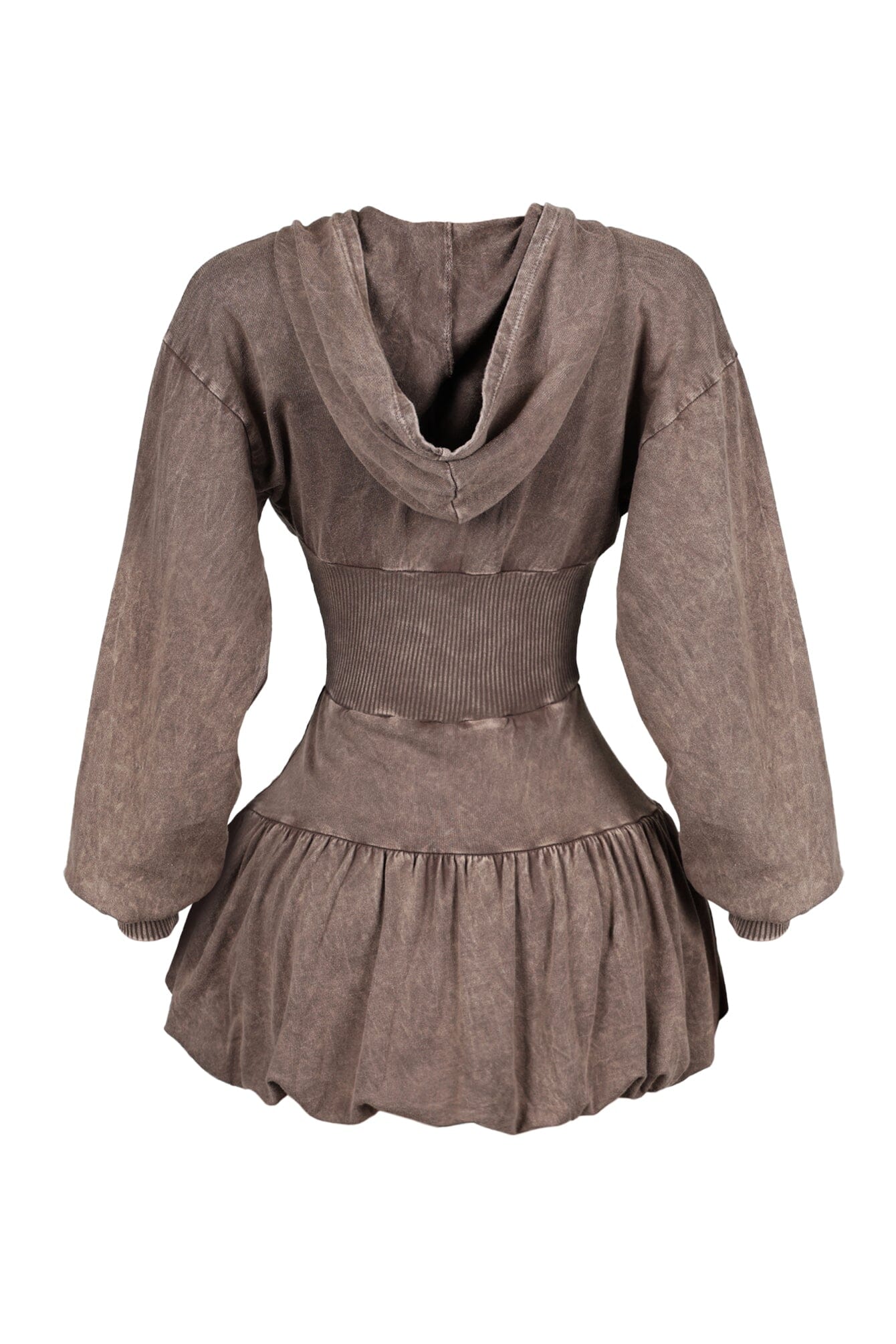 Lia Mineral Washed Hoodie Bubble Mini Dress
