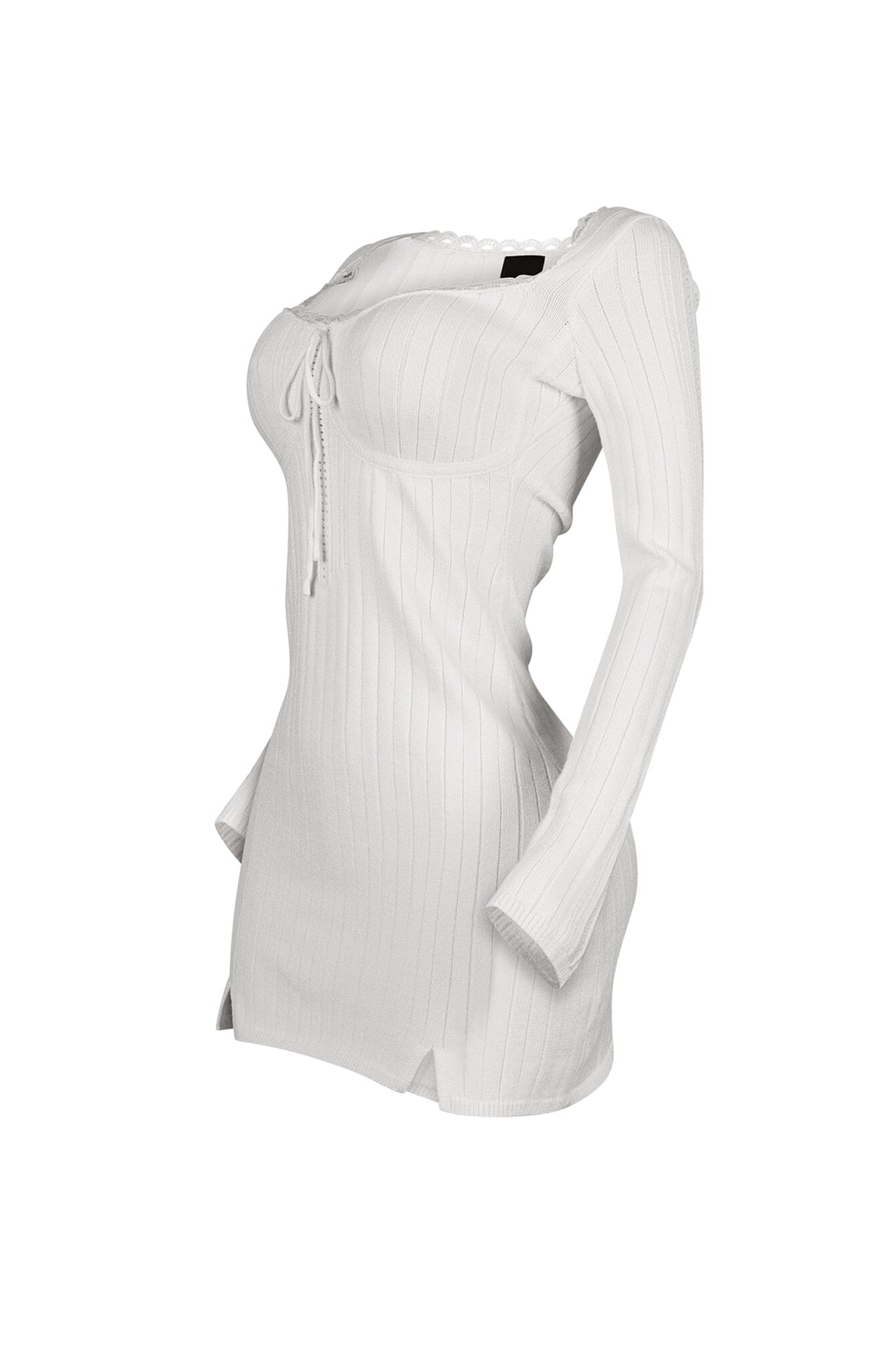 Analia Scoop Lace Sweater Mini Dress