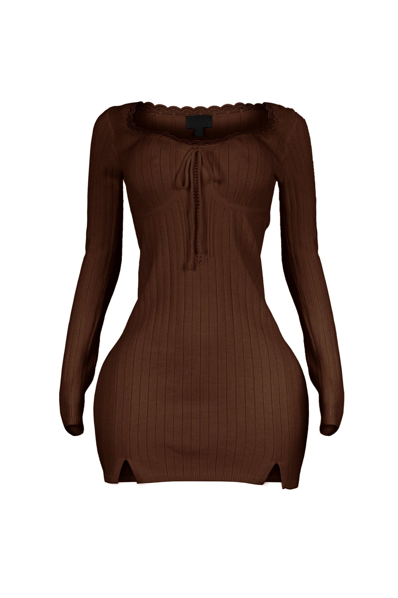 Analia Scoop Lace Sweater Mini Dress