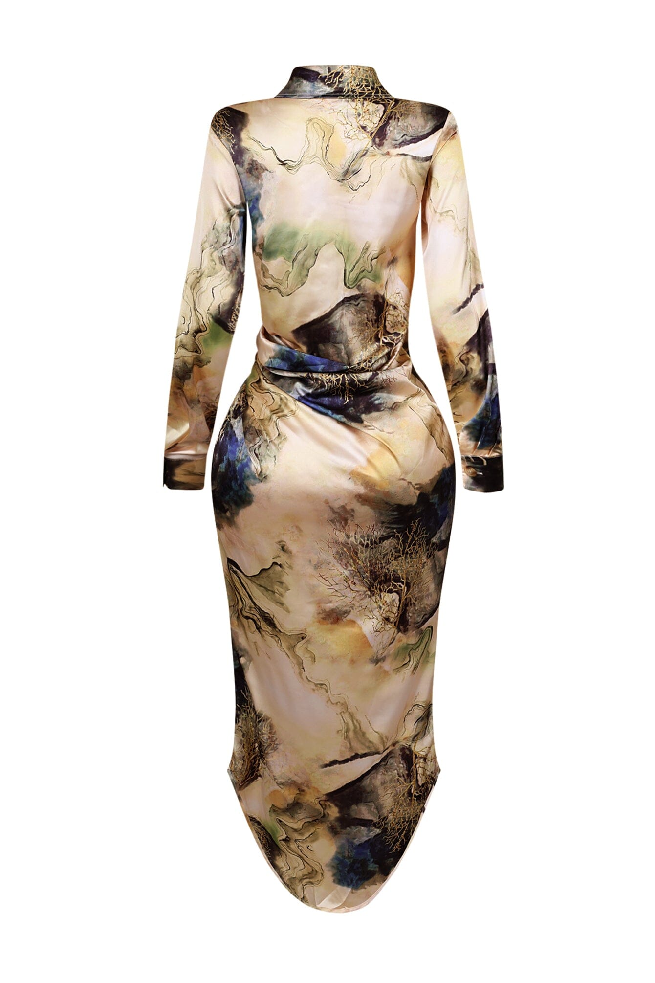 Sweet Talking Print Satin Maxi Dress