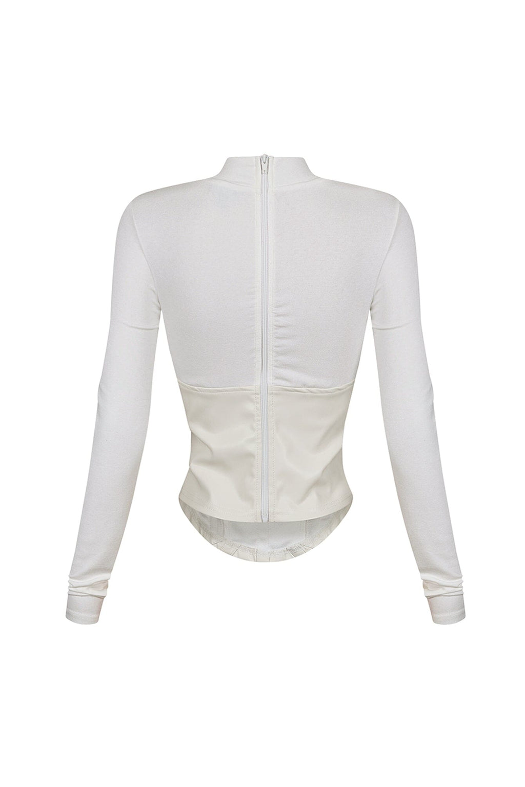 Iliana Faux Leather Corset Contrast Top