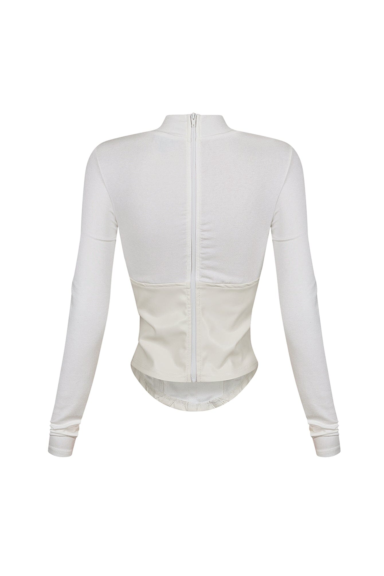 Iliana Faux Leather Corset Contrast Top