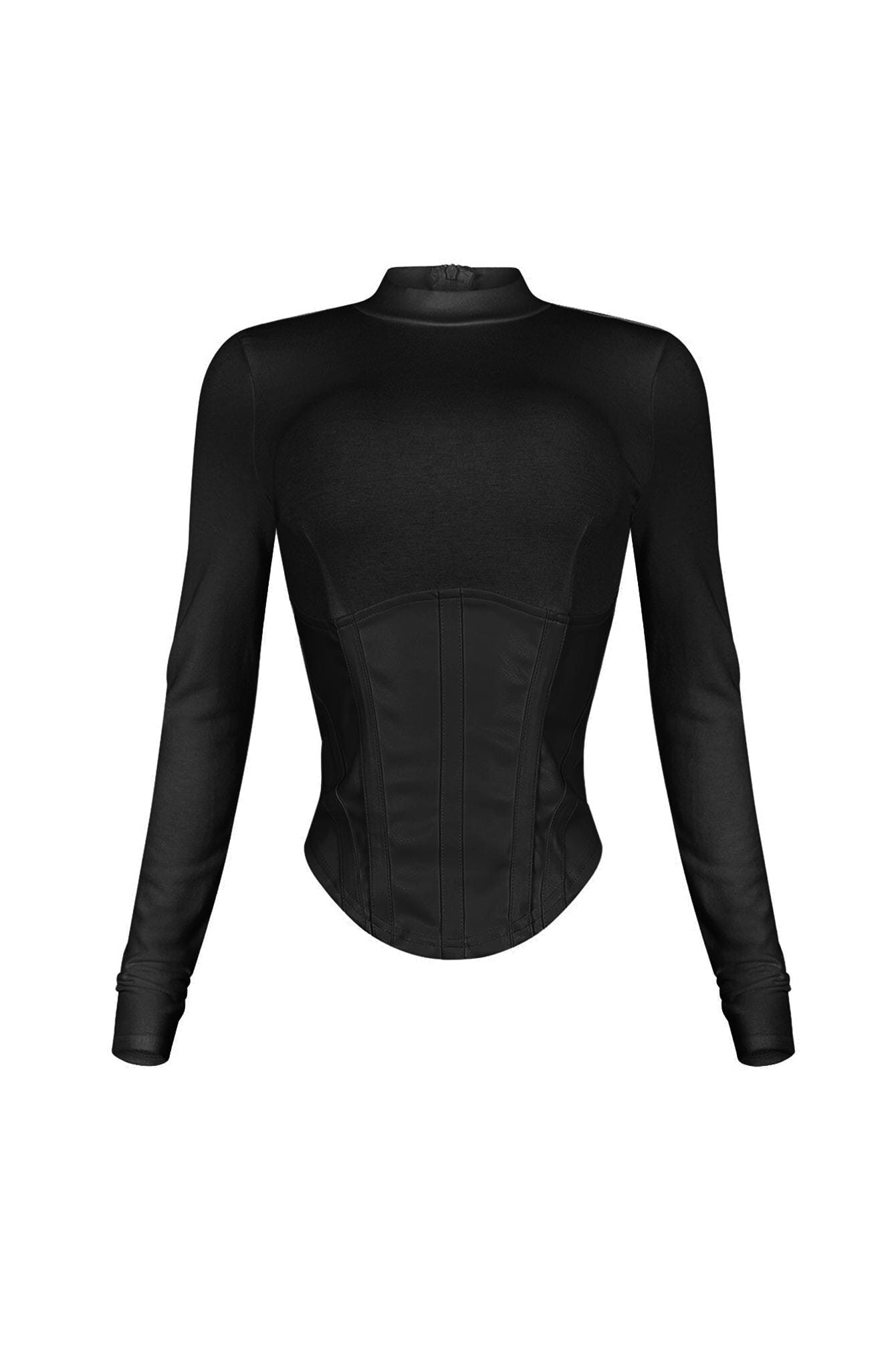 Iliana Faux Leather Corset Contrast Top