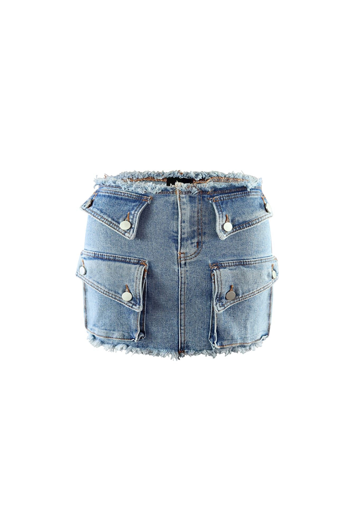 Jayde Frayed Denim Mini Skirt