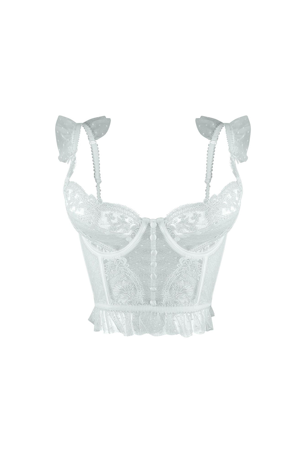 First Date Lace Trim Bustier Top