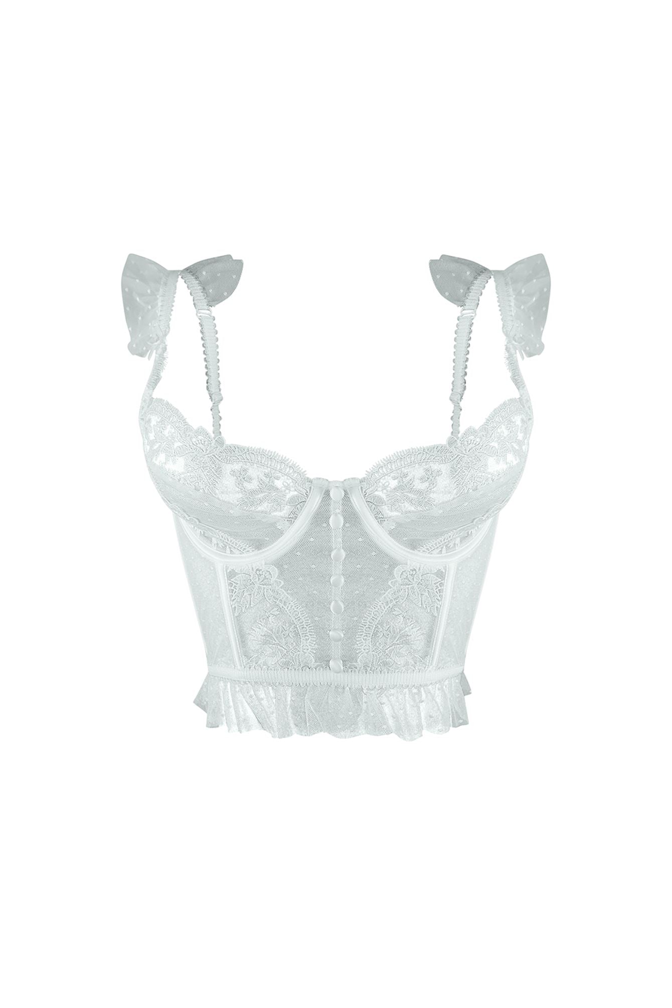 First Date Lace Trim Bustier Top