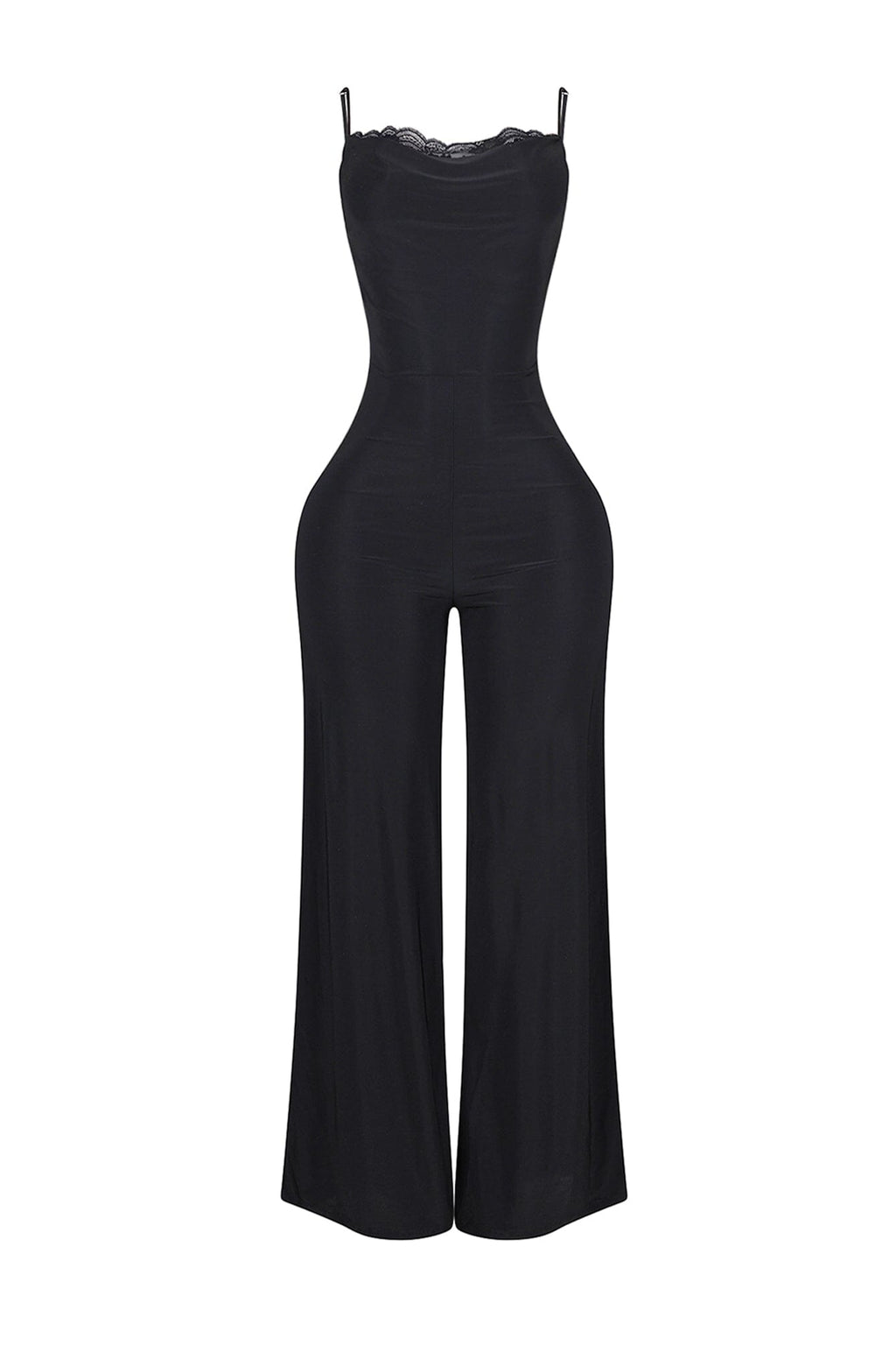 Jesenia Tank Cowl Neck Lace Jumpsuit