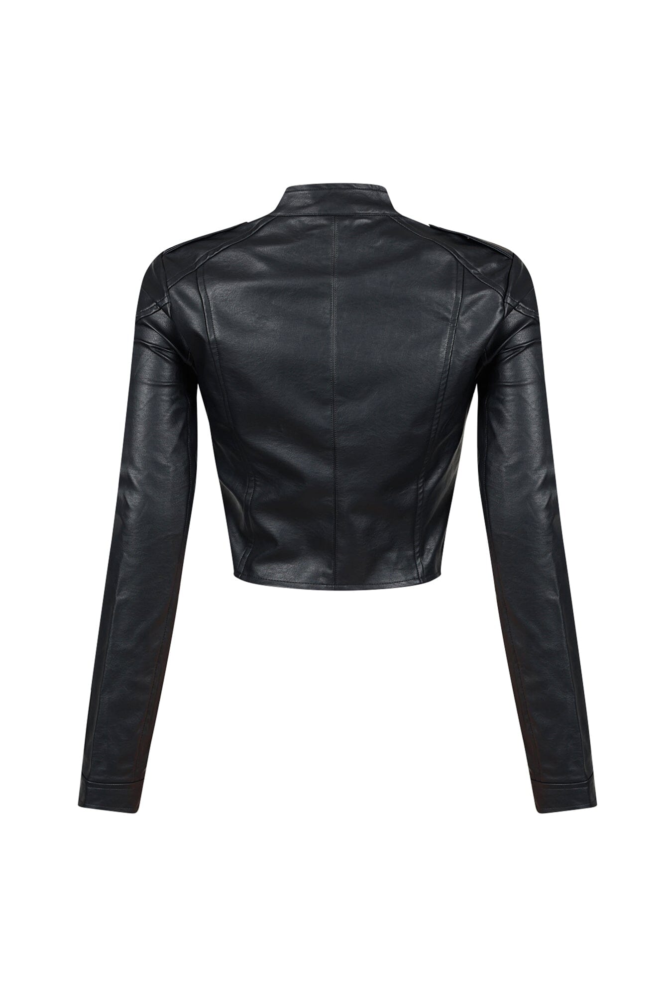 Alina Faux Leather Button Jacket
