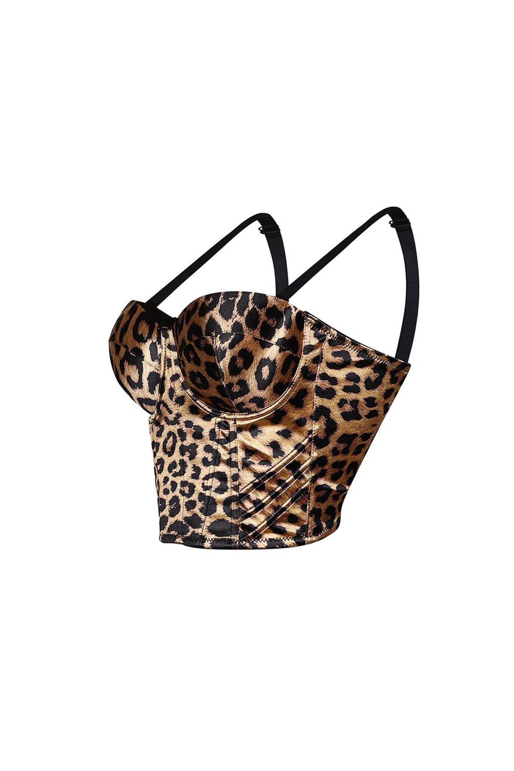 Andie Satin Leopard Bustier Corset Top