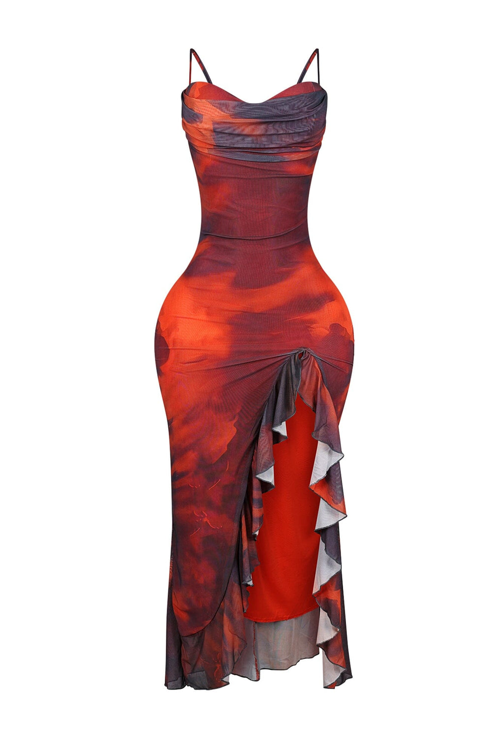 Pomela Mesh Bustier Tank Maxi Dress