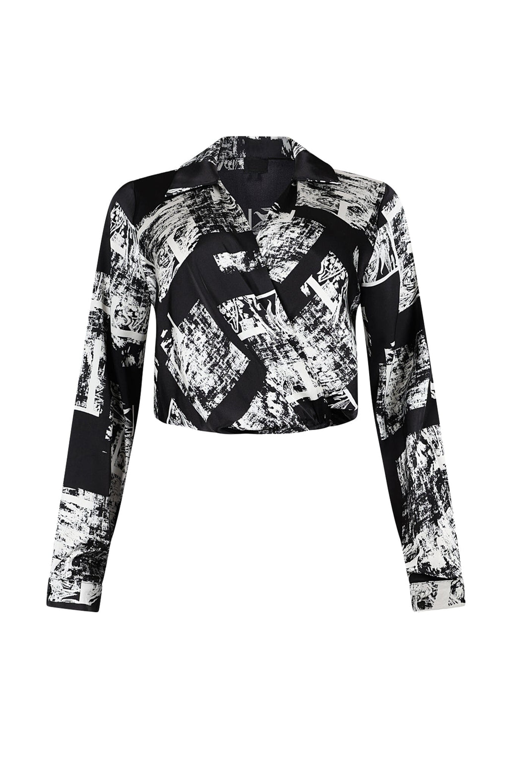 Karissa Geo Print Top With Collar