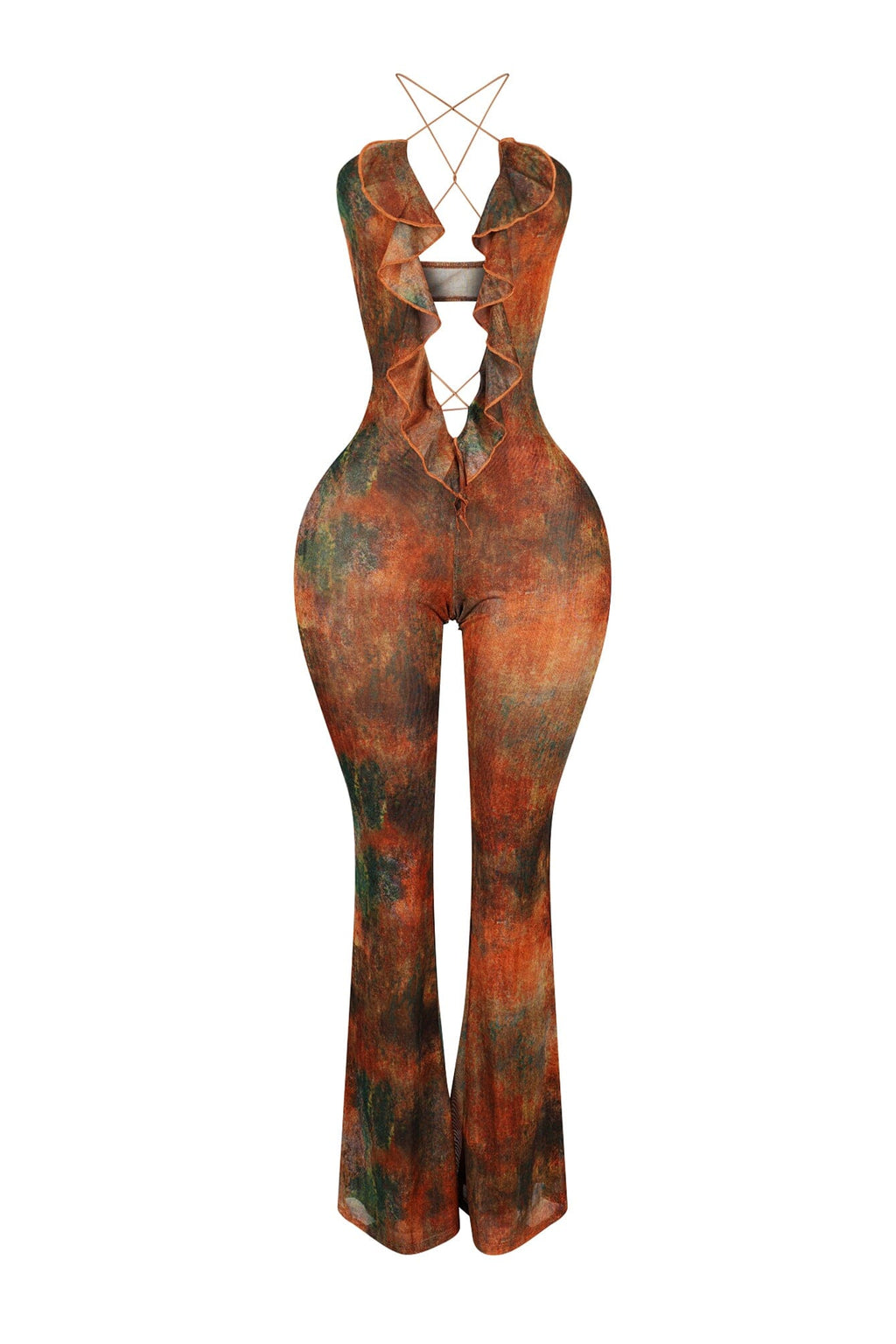 Julianne Print Ruffle Cross Jumpsuit