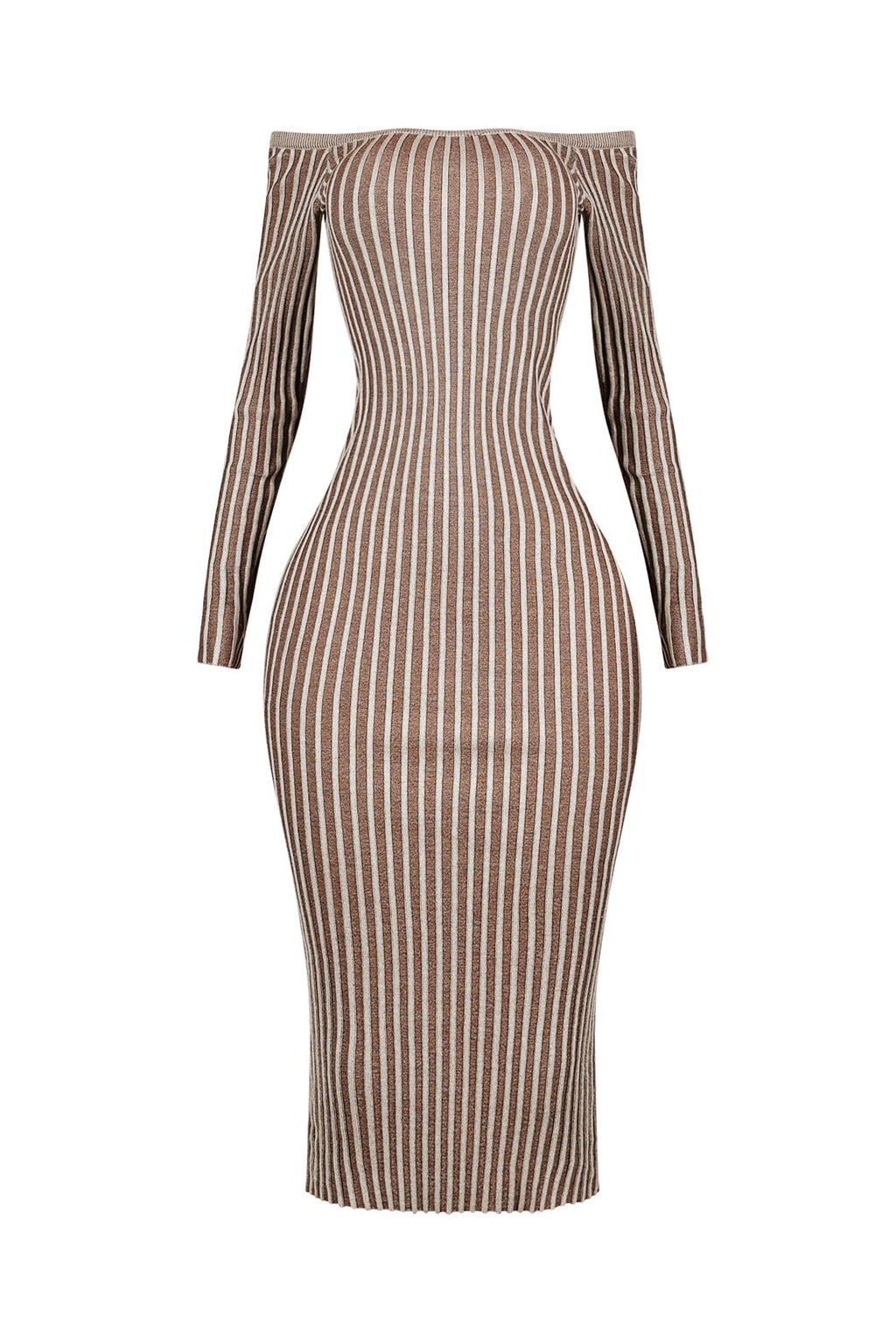 Abigail Two Tone Off Shoulder Midi Dress