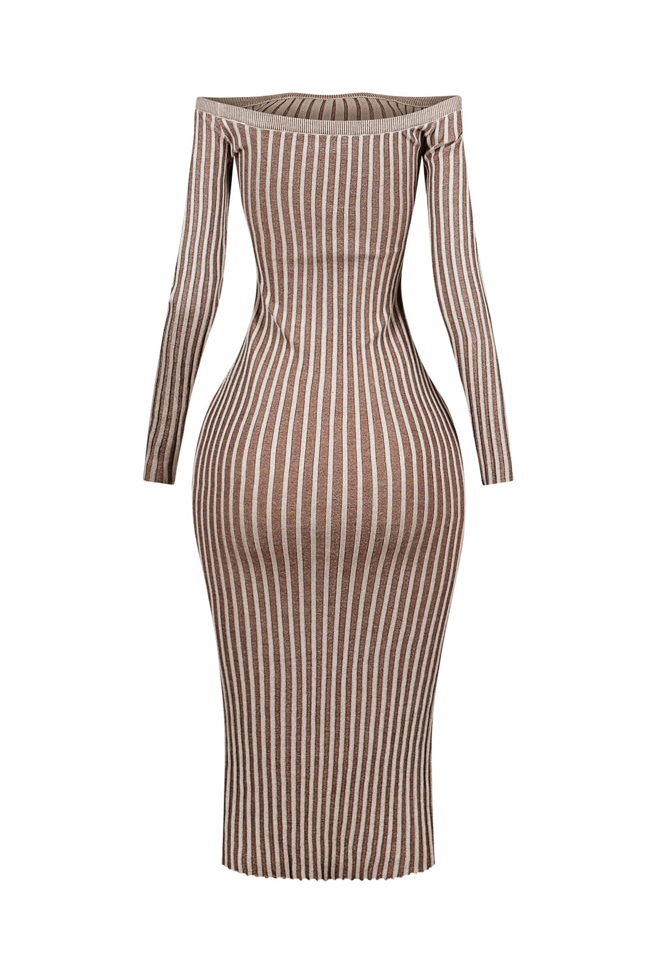 Abigail Two Tone Off Shoulder Midi Dress