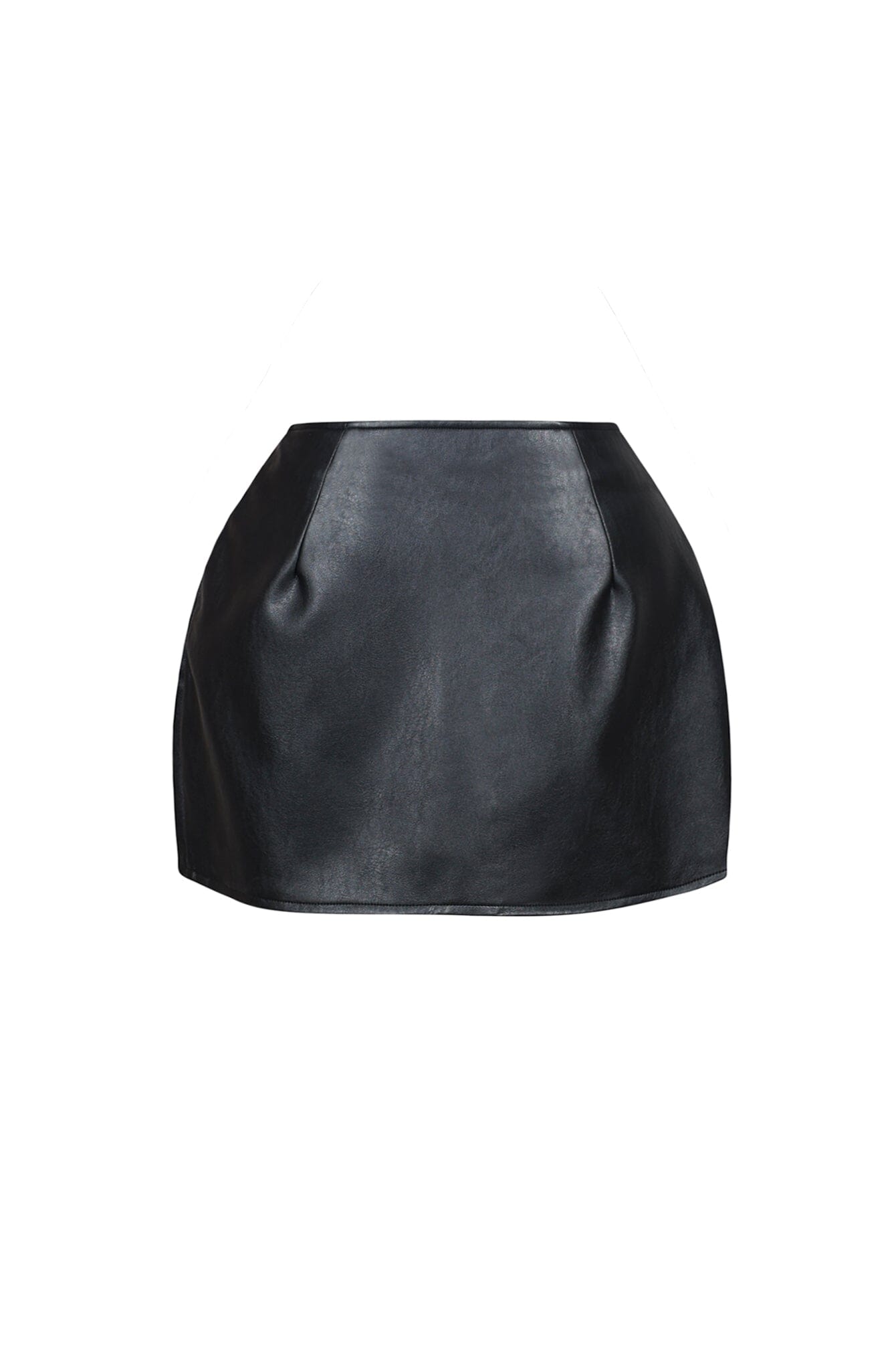 Alina Faux Leather Button Slit Mini Skirt