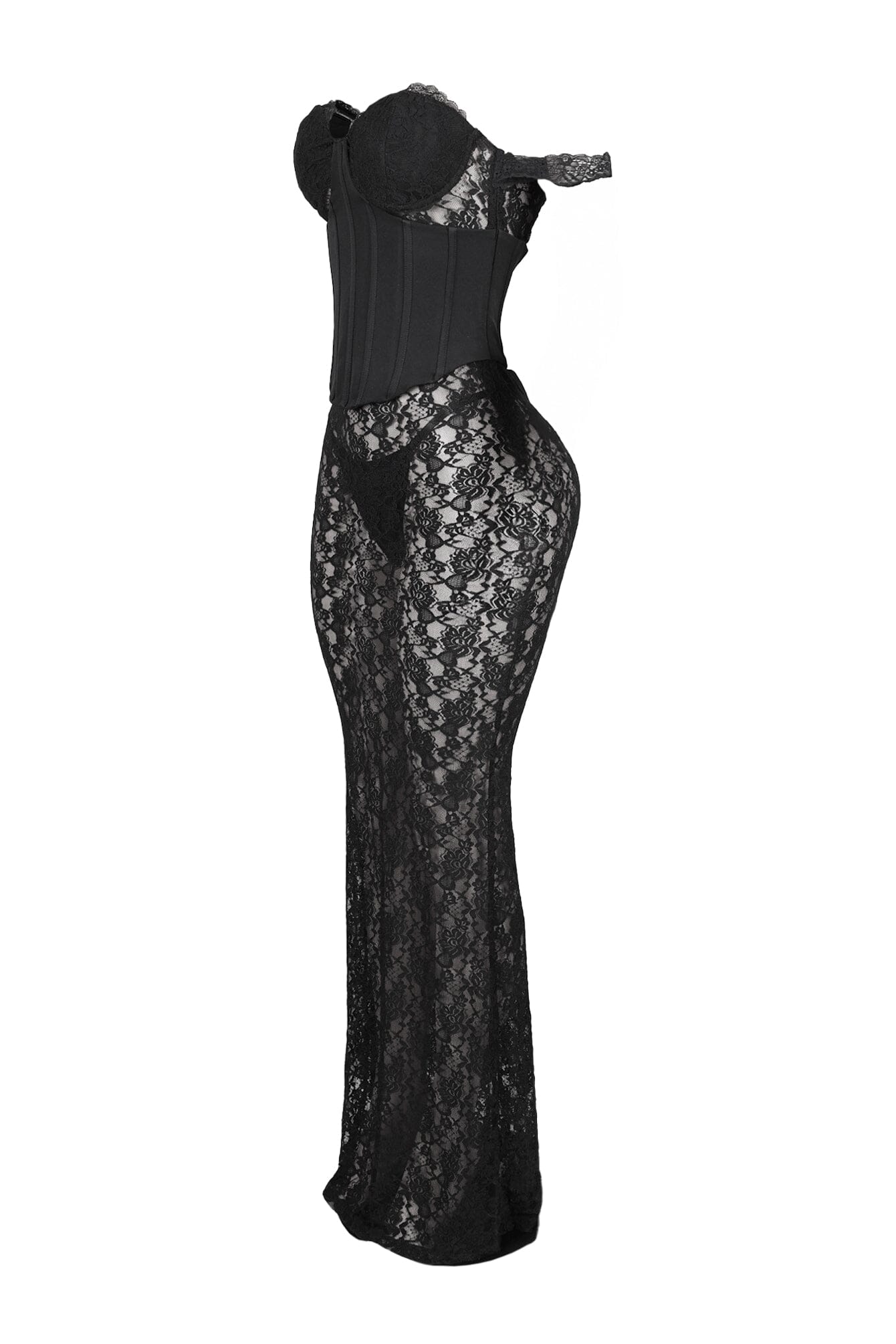 Maila Lace Corset Maxi Dress With Underwear