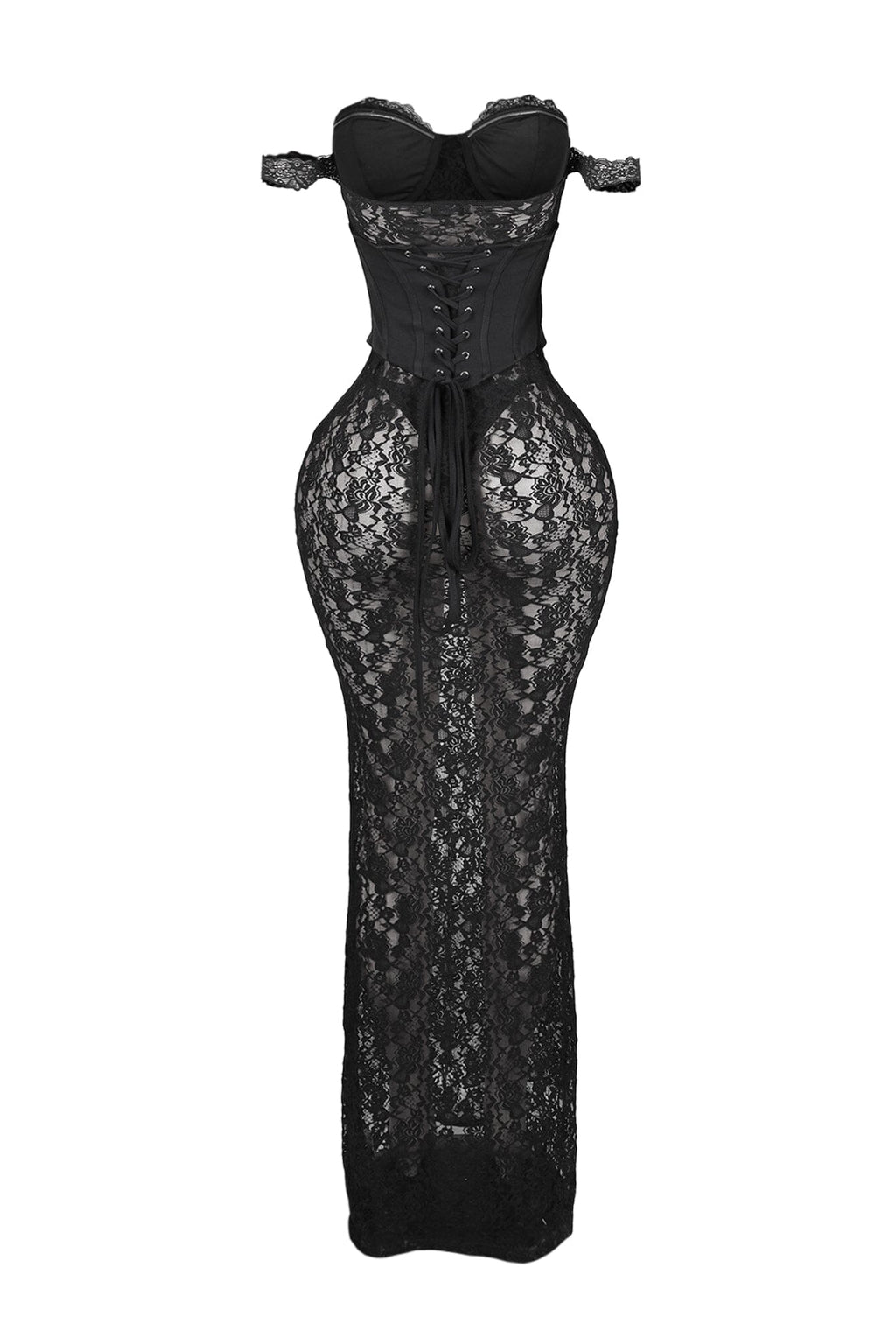 Maila Lace Corset Maxi Dress With Underwear