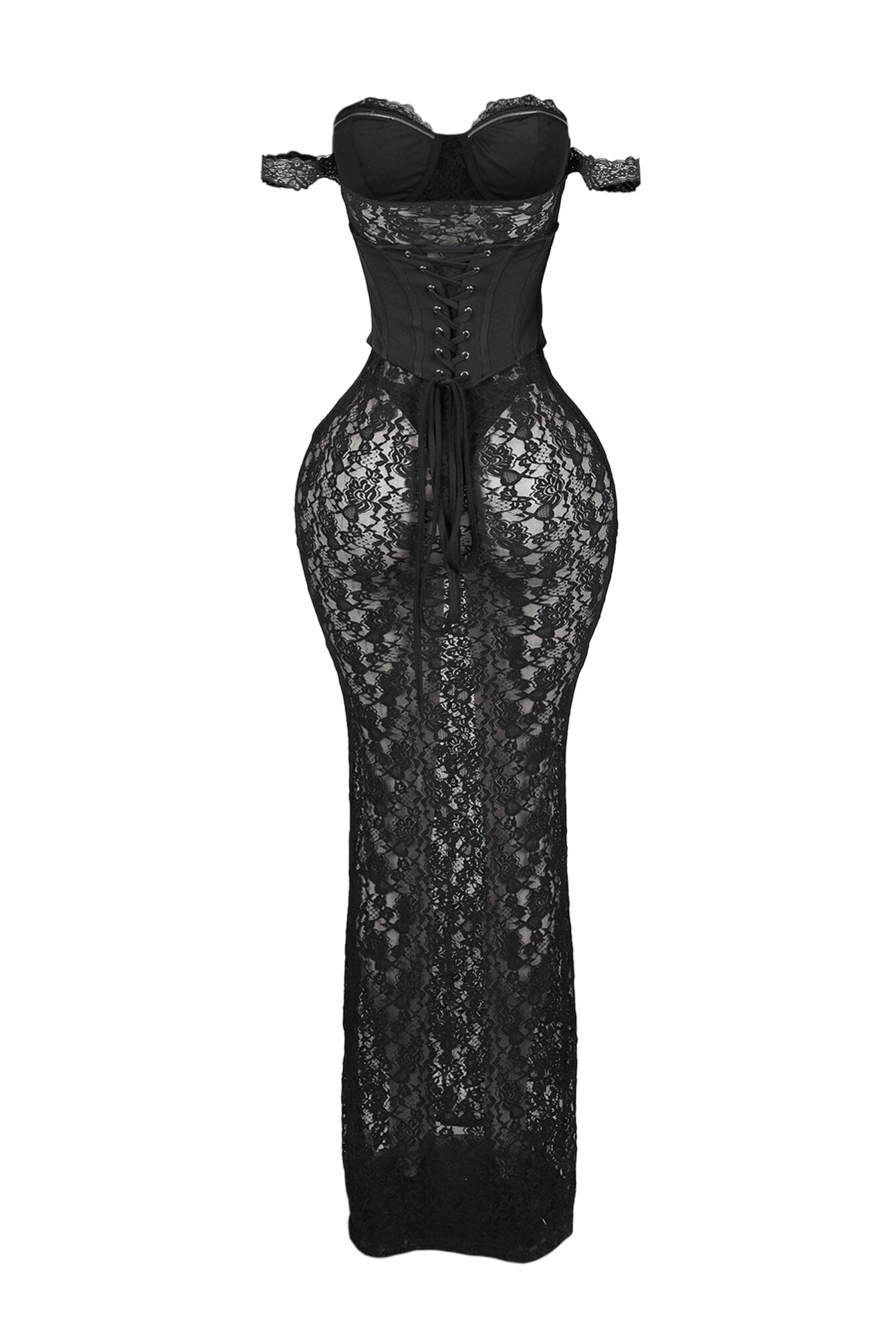 Maila Lace Corset Maxi Dress With Underwear