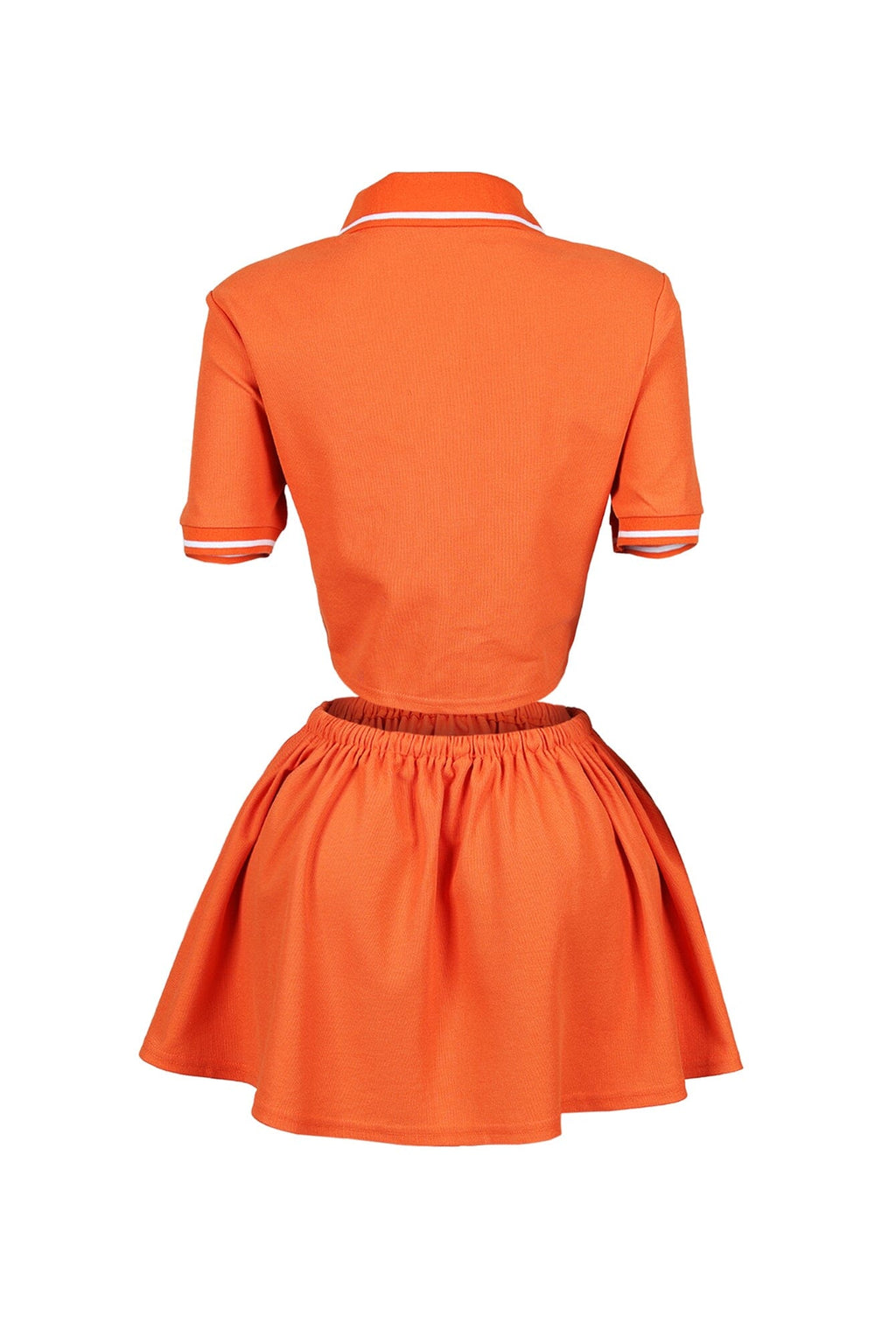 Pamela Polo Trim Crop Top & Skirt SET