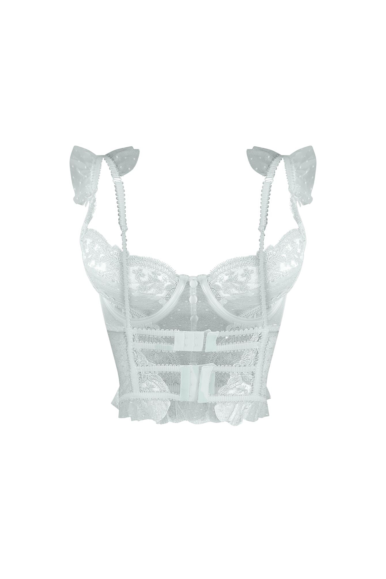 First Date Lace Trim Bustier Top