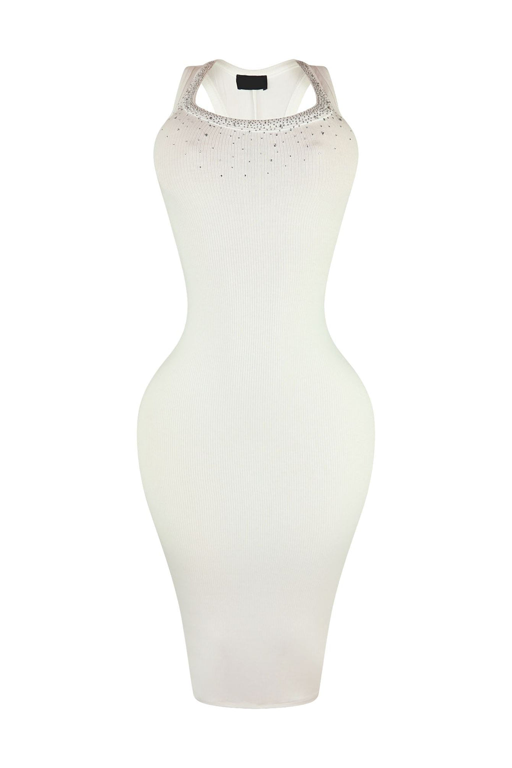 Love Birds Ribbed Rhinestone Basic Dress