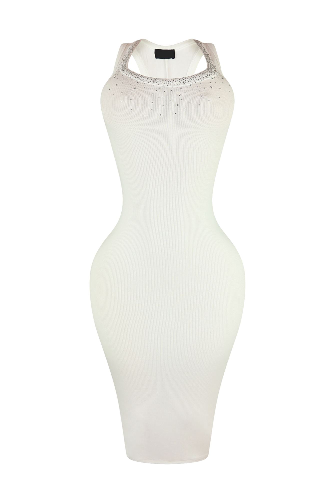 Love Birds Ribbed Rhinestone Basic Dress