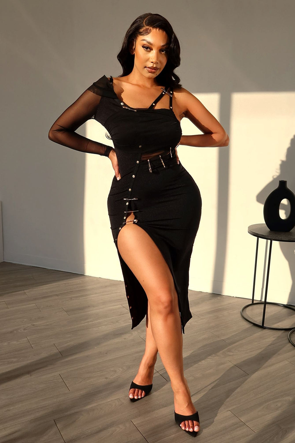 Lets Talk Paperclip Midi Dress